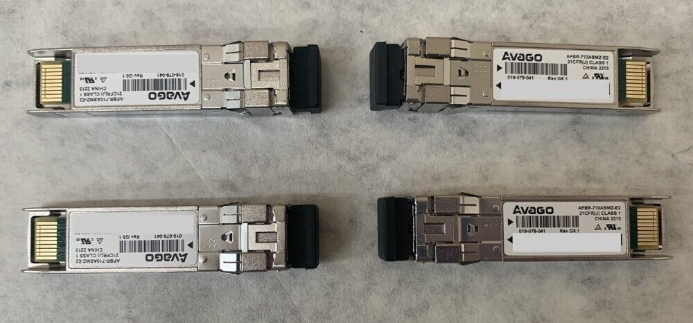 (Lot of 4) Avago 019-078-041 SFP+ 10GBase-SR 850nm Transceiver Modules