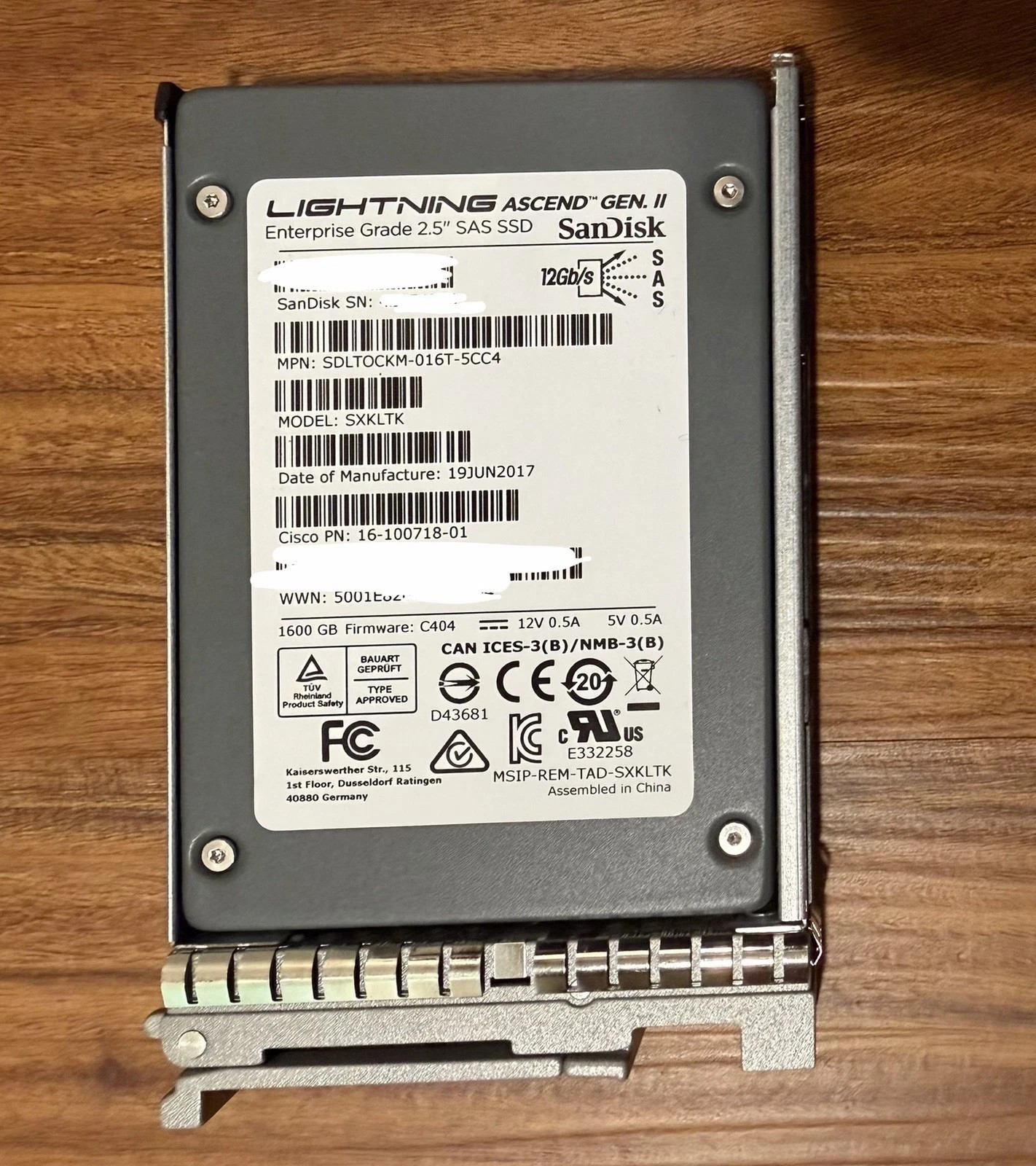 Cisco SanDisk Lightning 1.6TB 16-100718-01 SXKLTK 2.5" SAS 12G SSD