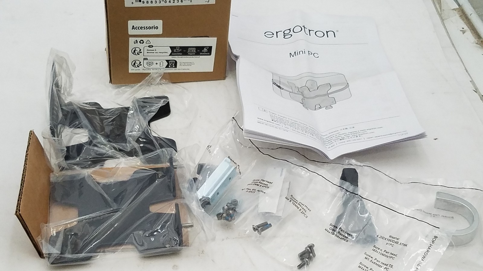 Ergotron 80-107-200 Thin Client Mini PC Mount Black Complete Acc.698833042368