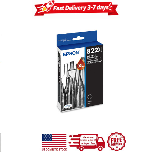 2-Pack Epson 822XL Genuine High Capacity Black Ink Cartridge T822XL120