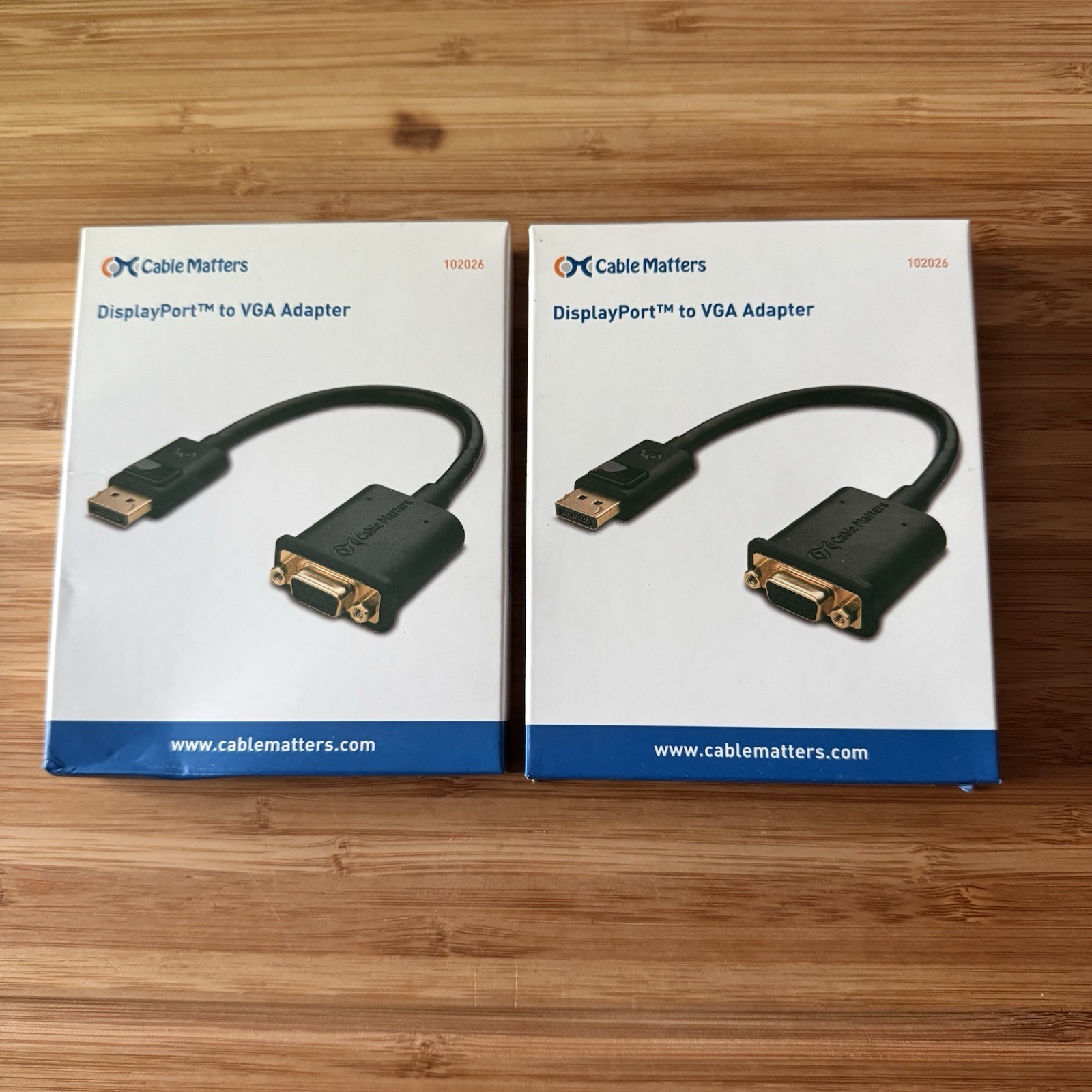 2x Cable Matters Display Port To VGA Adapters NEW