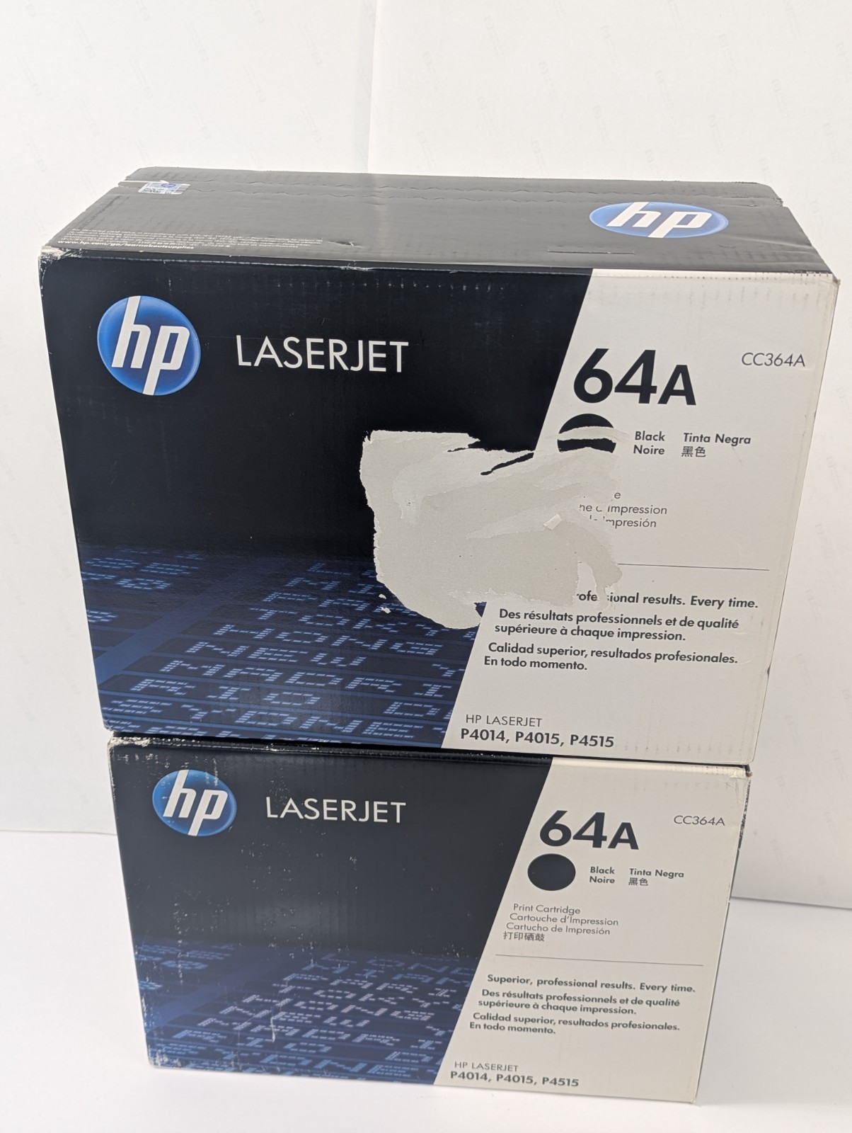 2X GENUINE HP 64A Black Toner Cartridge CC364A for P4014 P4015 P4515  SEALED BOX