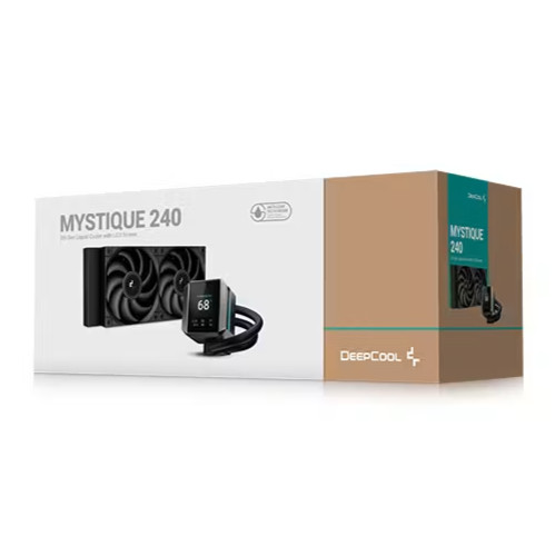 DeepCool MYSTIQUE 240 240mm AIO CPU Processor LCD Liquid Cooler Black Intel AMD