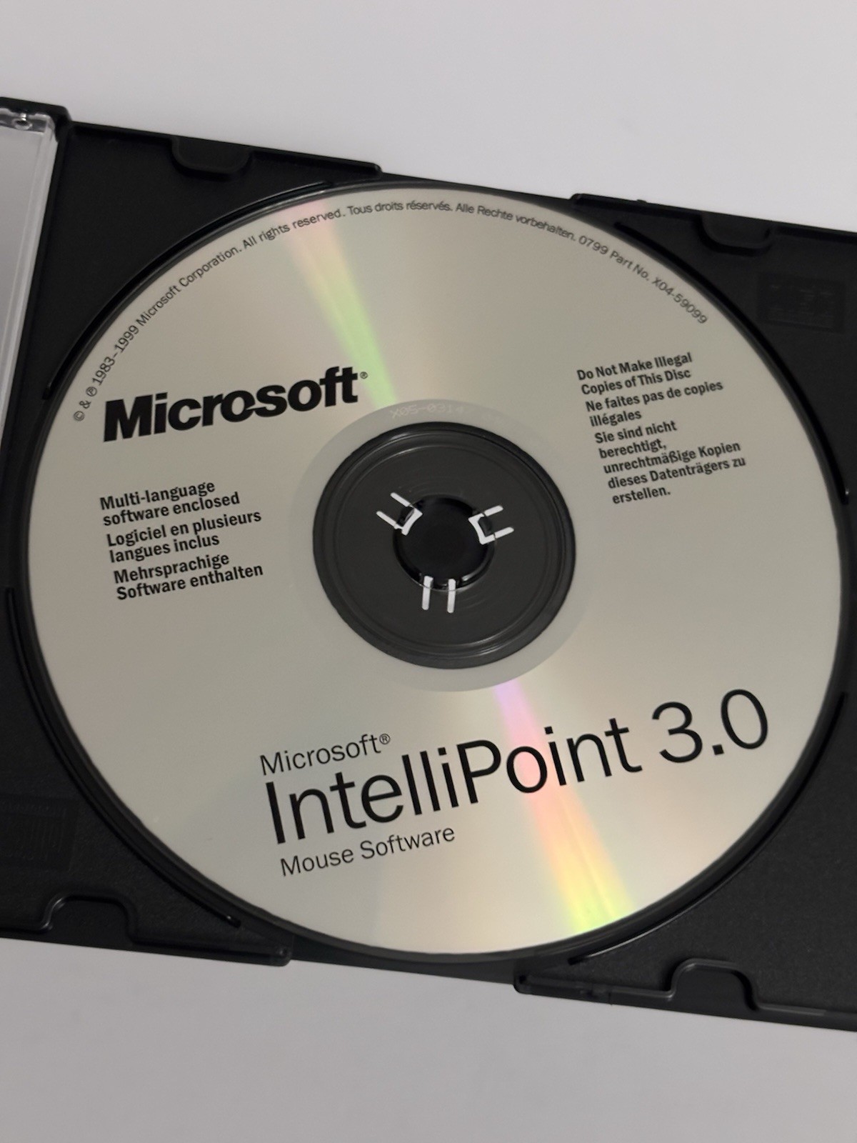 Microsoft IntelliPoint 3.0 Mouse Software CD-ROM 1983-1999 Disc