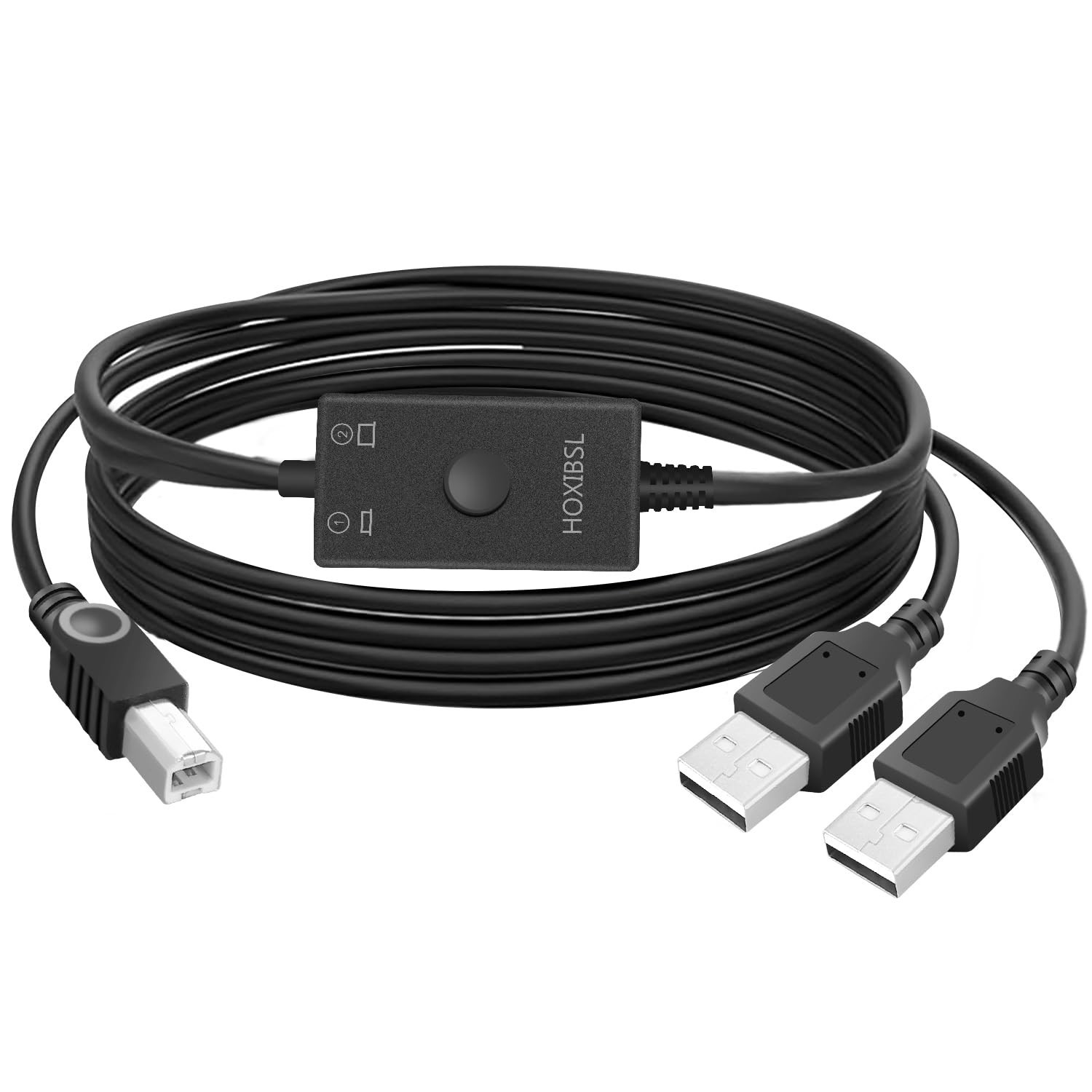 Printer Cable Splitter 2 in 1 Out,Prlnter Splitter for Two Computers,Suitable fo