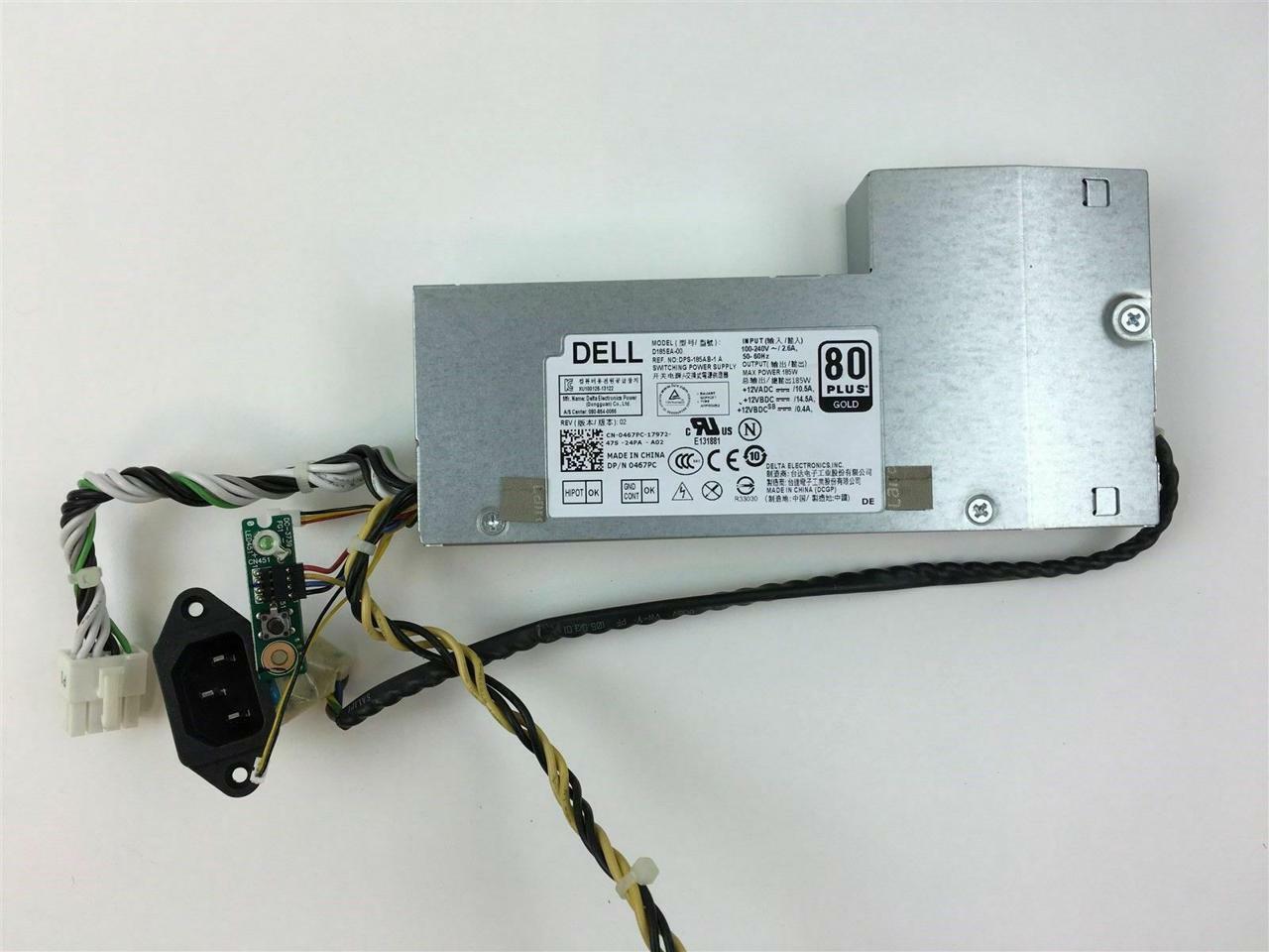 `👍 Dell Optiplex 9030 AIO 23"Desktop Power Supply 185W D185EA-00 0467PC TESTED