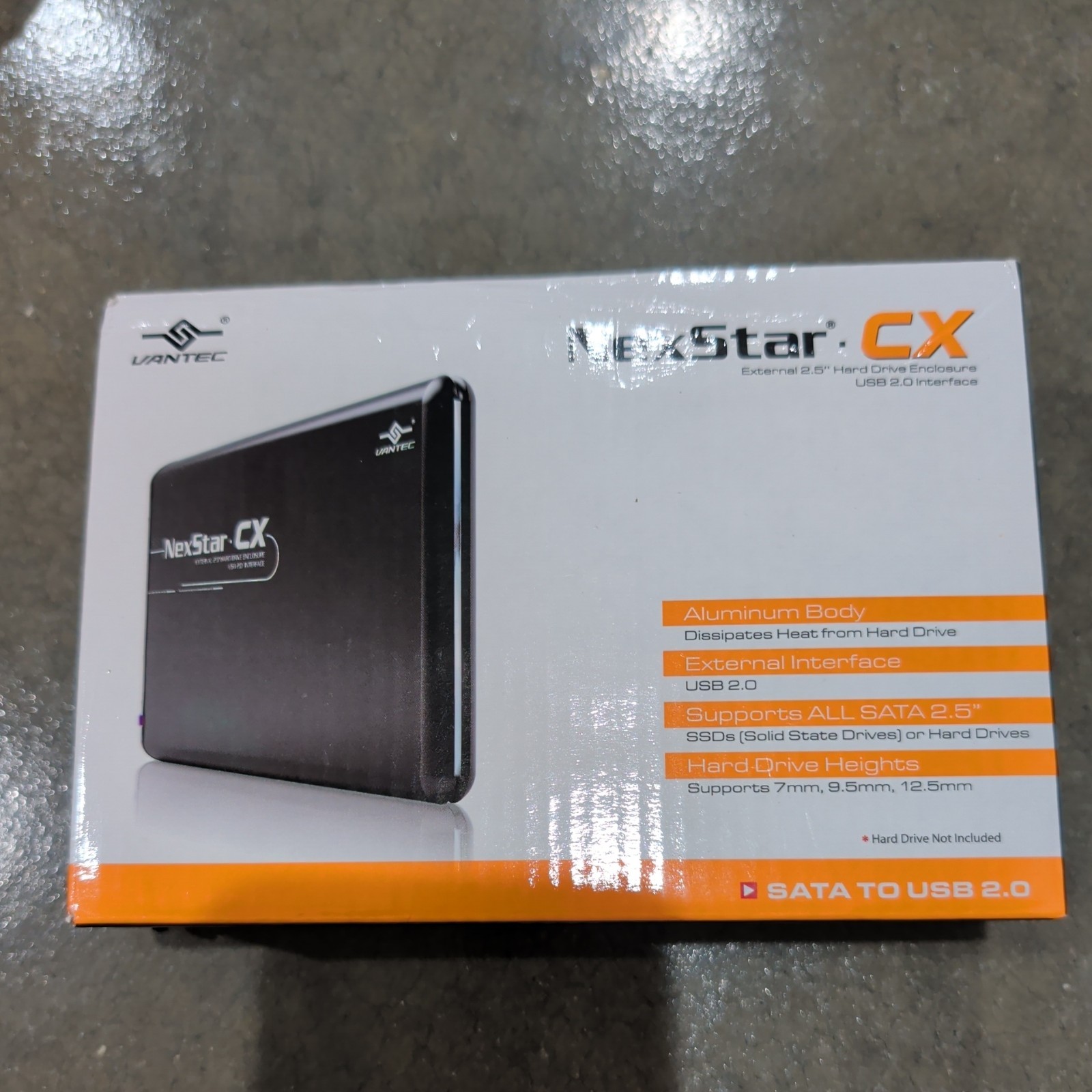Vantec NexStar CX NST-200S2-BK 2.5-inch SATA to USB 2.0 External Enclosure