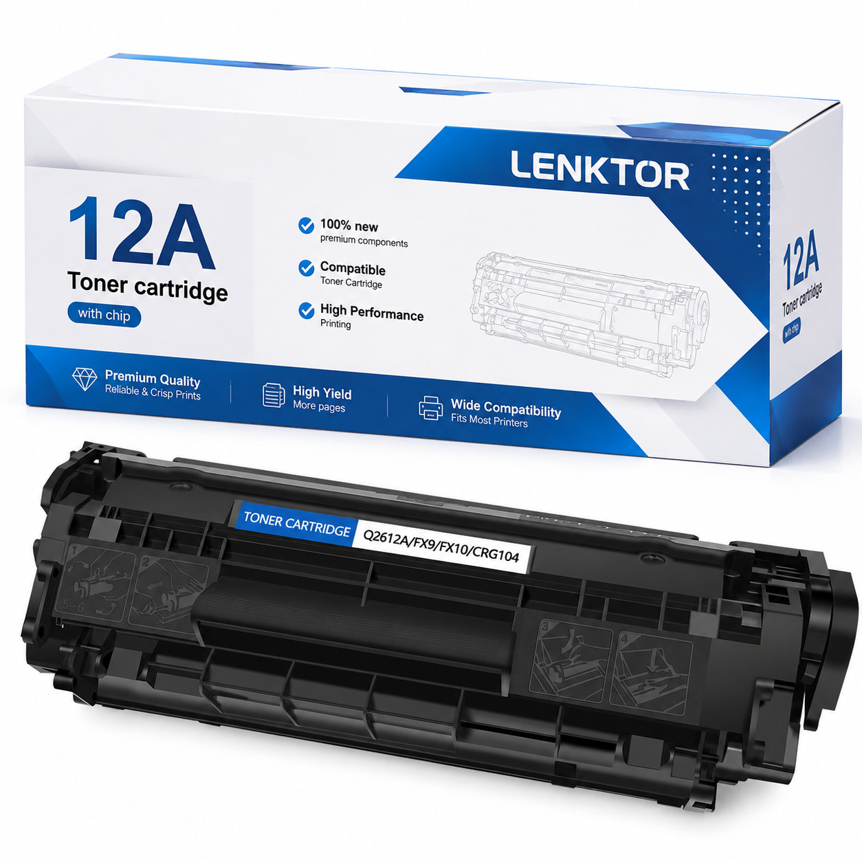 12A Q2612A 1PK Toner Cartridge for LaserJet 1020 M1005 M1319f LBP2900 LBP3000 bk