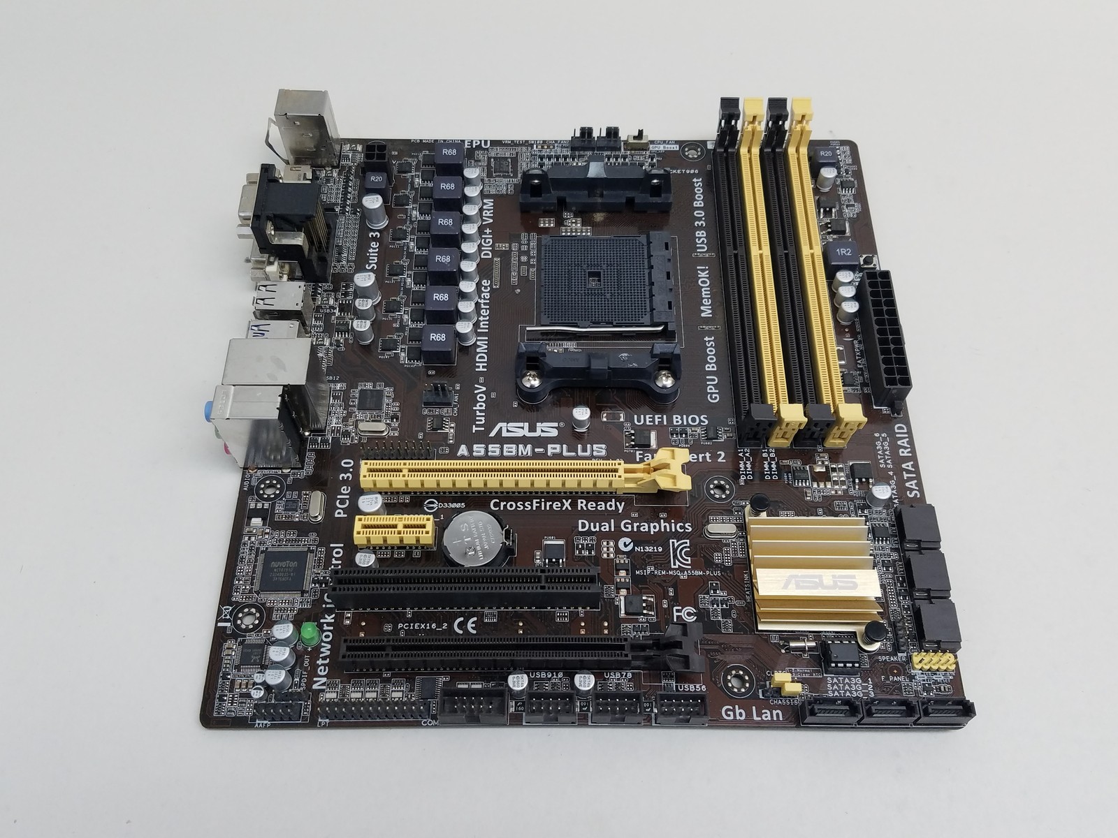 Lot of 2 Asus A55BM-PLUS Socket FM2+ DDR3 SDRAM Desktop Motherboard