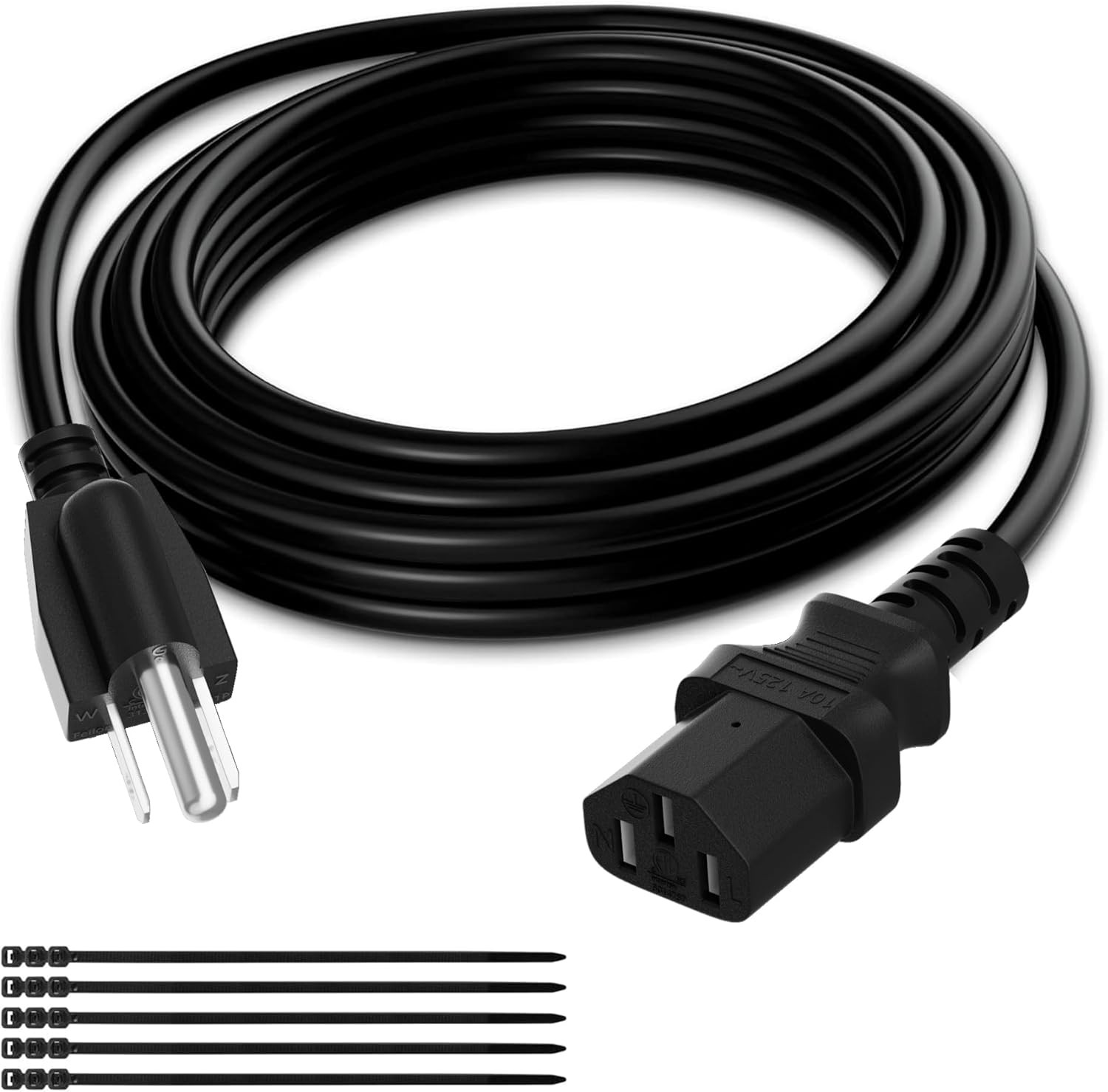 Elecan 3-Prong Replacement Power Cord 25 Ft, Heatproof Flexible Durable AC Devic
