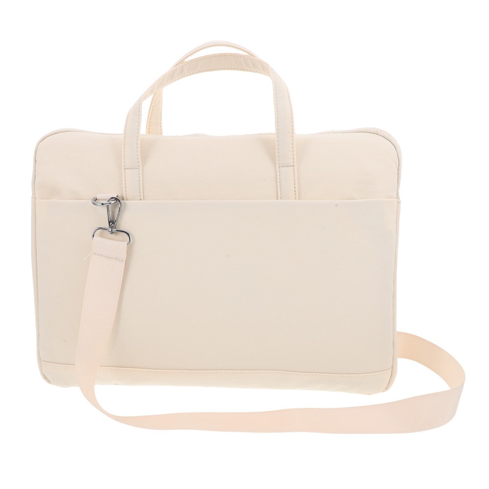 Laptop Bag for Women, Slim Laptop Briefcase for 13-14.1", Beige