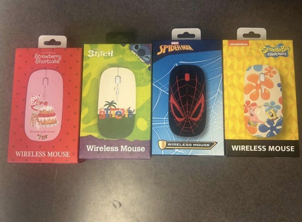 Disney Marvel Nickelodeon Wireless Mouse Lot USB Multicolor SpongeBob Spider-Man