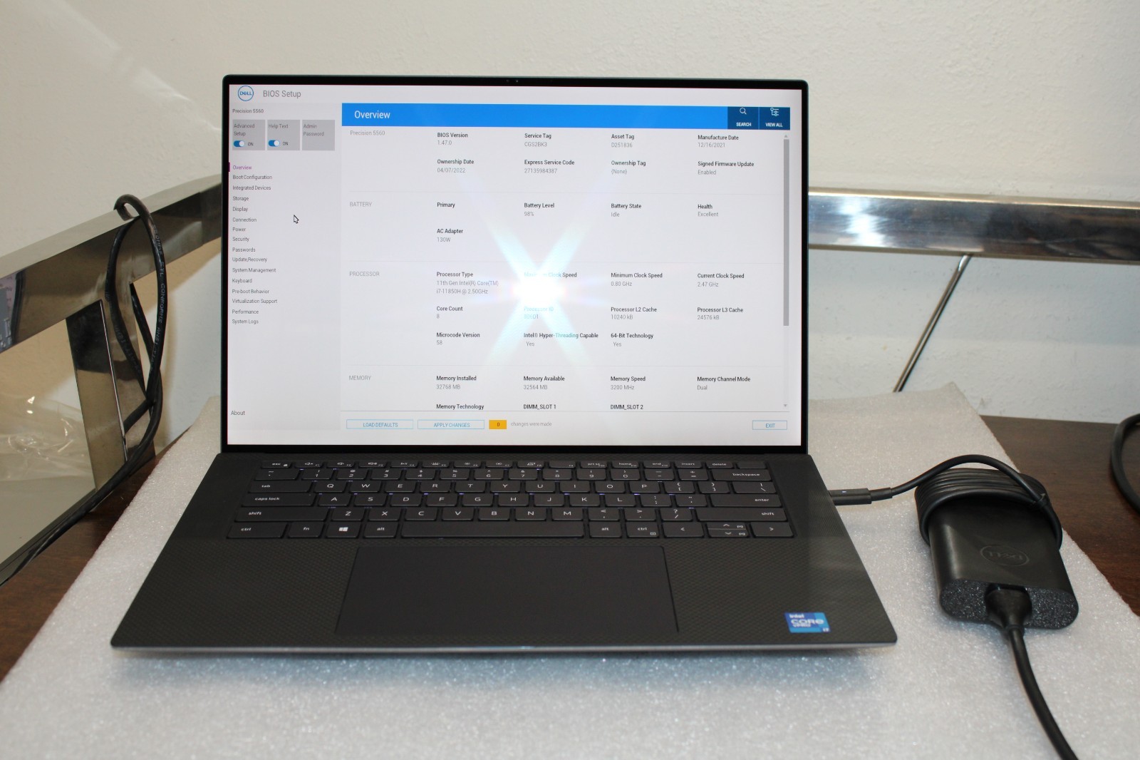 Dell Precision 5560 Laptop i7-11850H 32GB RAM 512GB NVMe Nvidia RTX A2000 4K