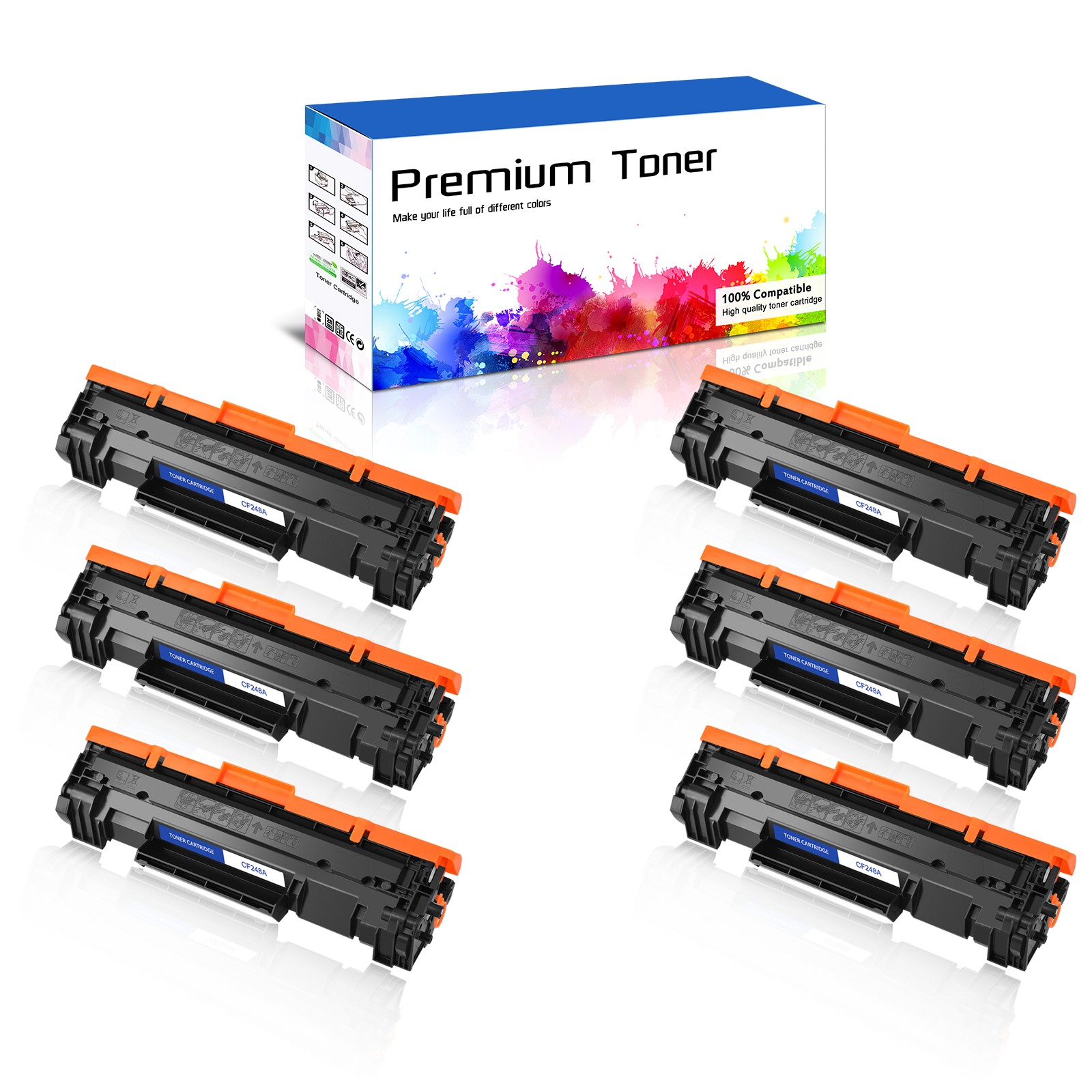 6PK CF248A 48A Tone Cartridge For HP LaserJet Pro MFP M29a M28w M28a M15a M16w