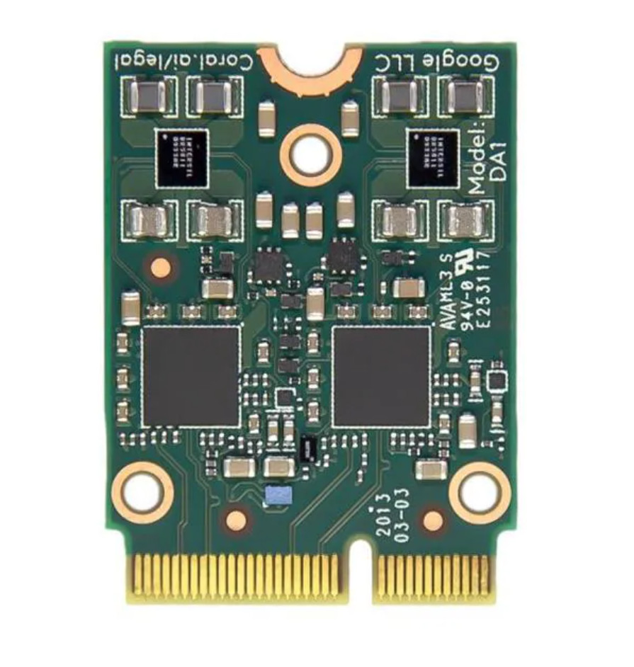 Coral M.2 Accelerator Card E Key Dual Edge TPU G650-06076-01 2x PCIe Gen2x1