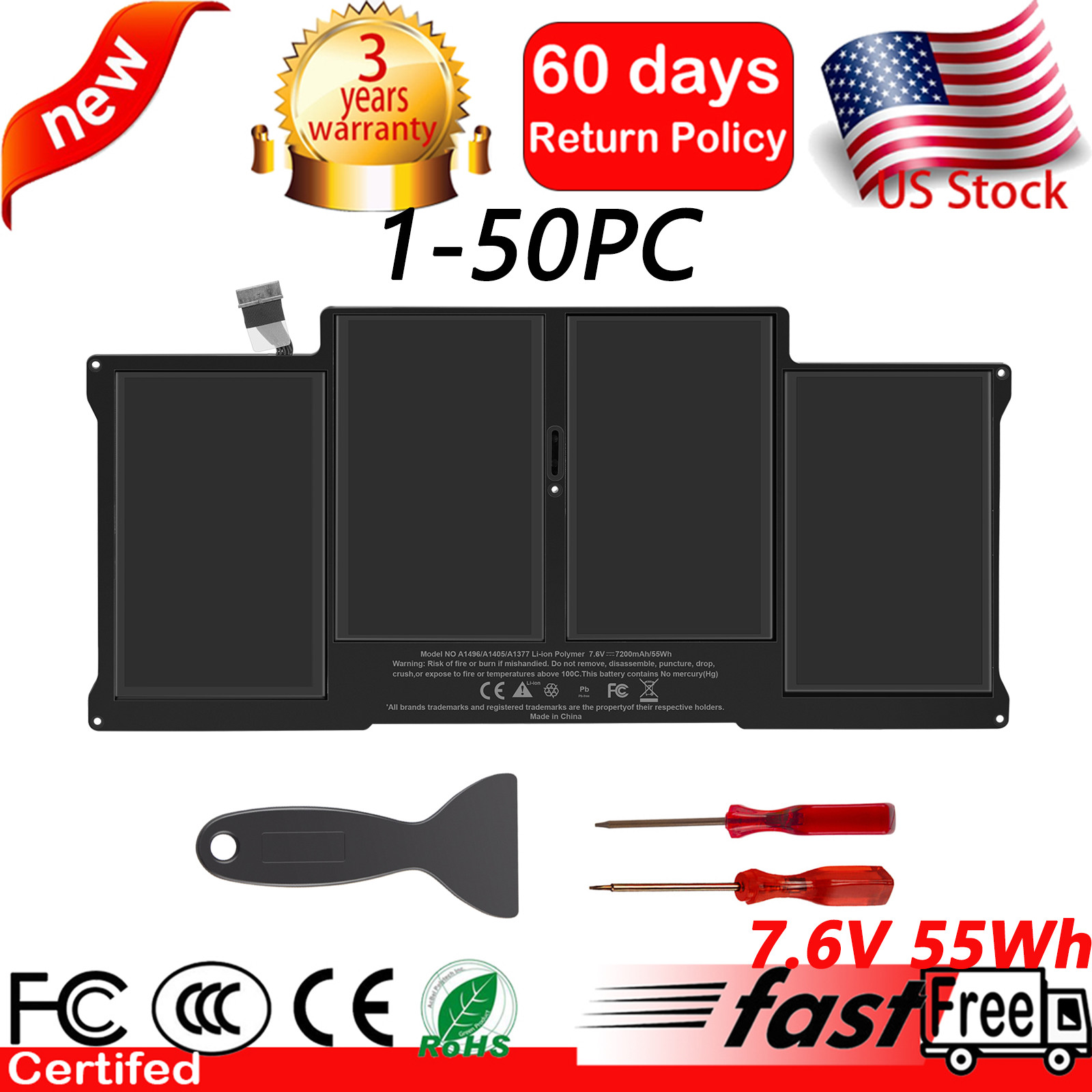 Lot A1466 Battery for Apple MacBook Air 13" Mid 2012 2013 Early 2014 /15 A1405
