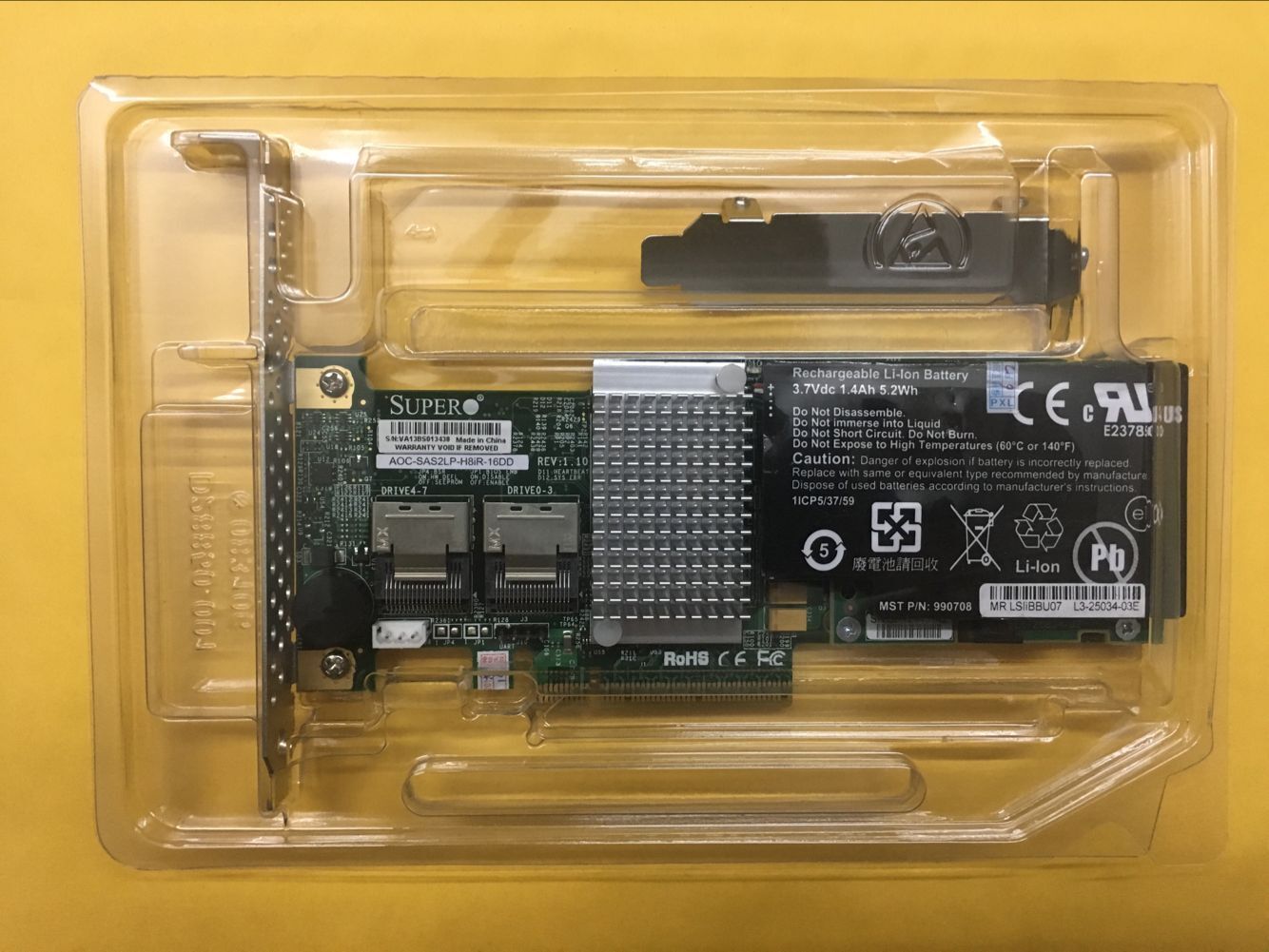 Supermicro AOC-SAS2LP-H8iR LSI 9260-8I 512MB PCIex8 SAS 6GBs /8 Port+ Battery 
