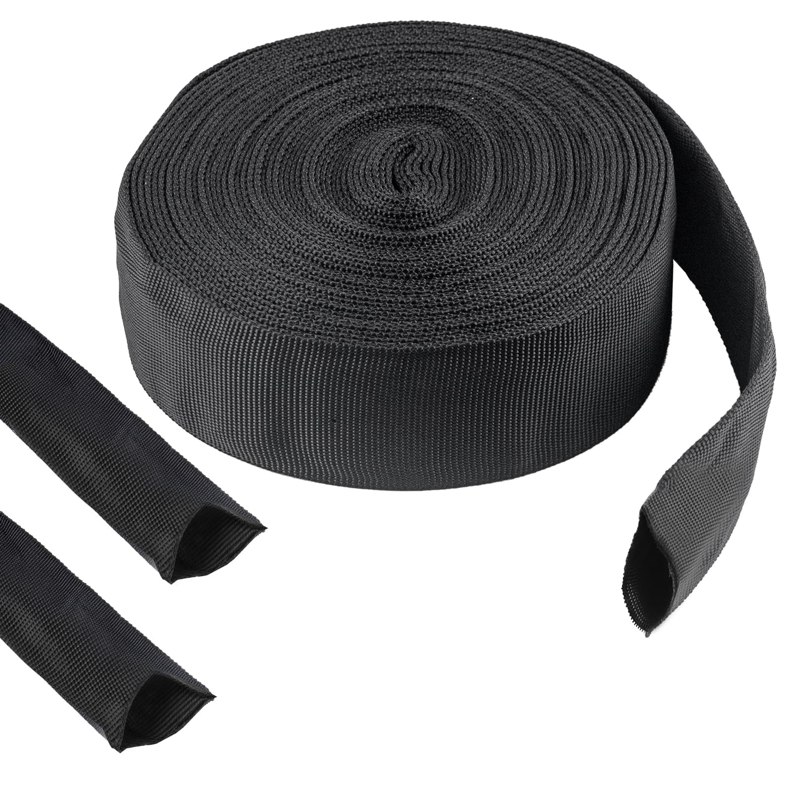 33 FT Nylon Hydraulic Hose Protector Sleeve Black Protective Cover Hose Sheath H