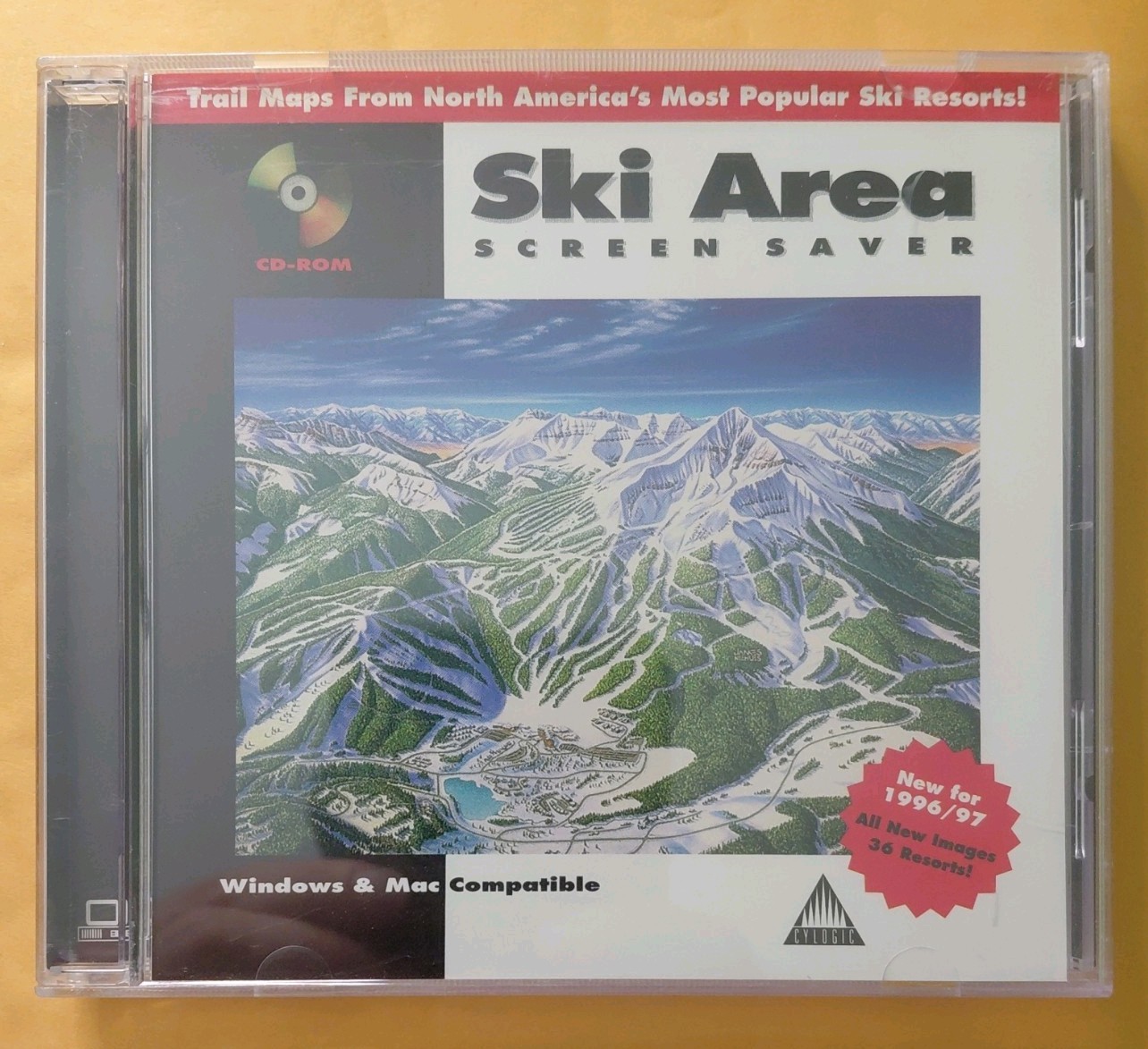 Ski Area Vintage Screen Saver:1996/1997 Win/Mac CD Compatible Retro 
