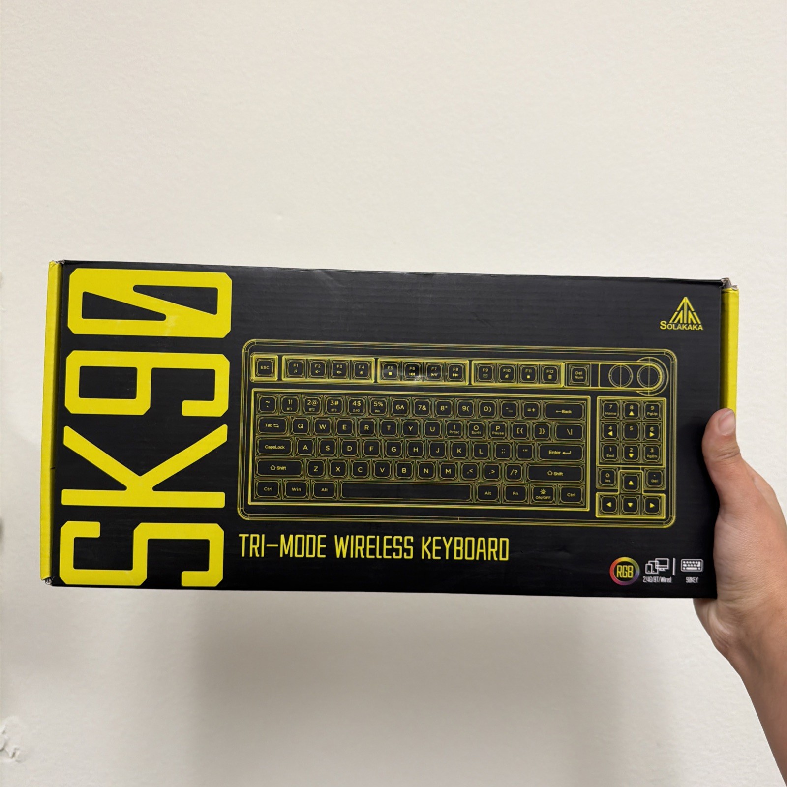 SOLAKAKA SK90 75% Wireless Gaming Keyboard - 4000mAh Tri-Mode (BT5.0/2.4G/USB...