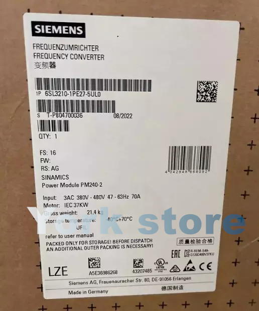 New Siemens 6SL3 210-1PE27-5UL0 6SL3210-1PE27-5UL0 Frequency Converter
