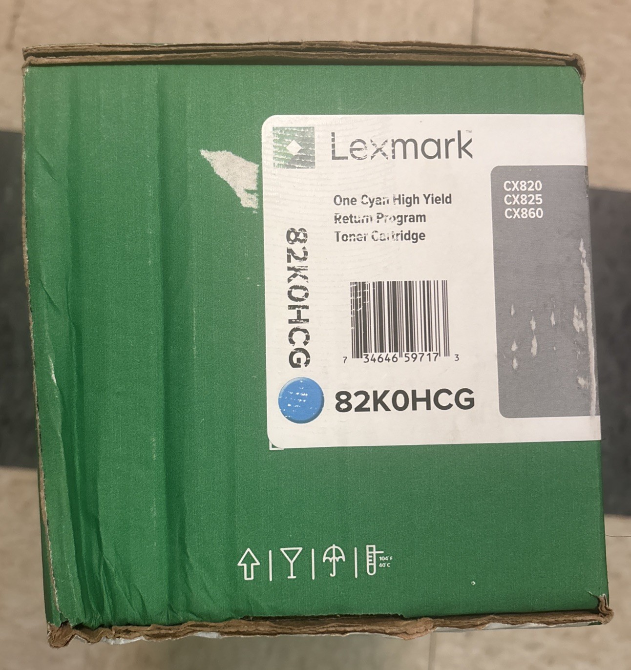 Free Shipping Genuine Lexmark 82K0HCG Cyan Return Program Toner Cartridge