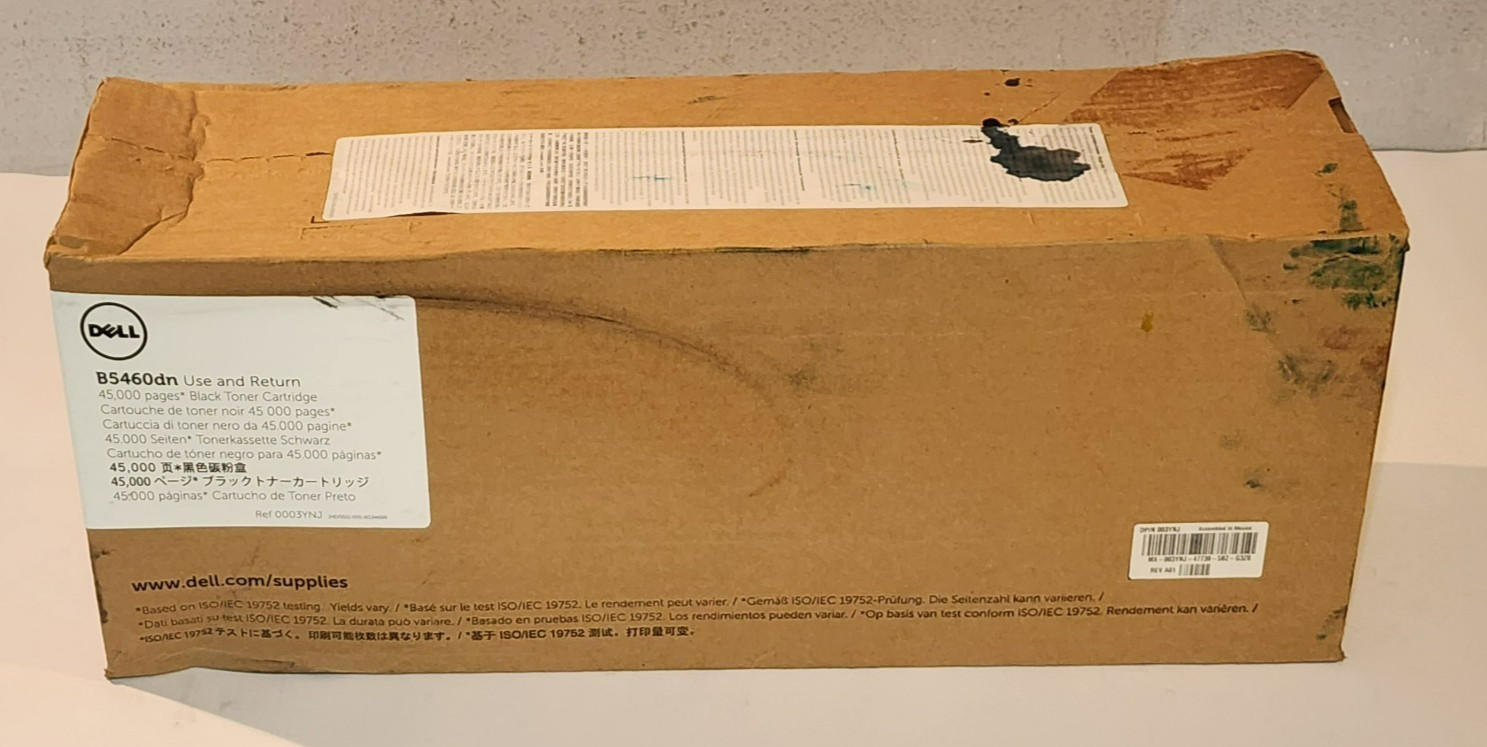 Dell 03YNJ Extra High Yield Black Toner For B5460 Genuine New Damaged Sealed Box