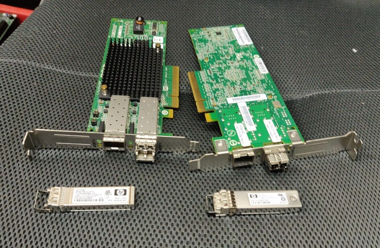 4x HP AJ763-63003 697890-001 8GB DUAL PORT ADAPTER with 2x AJ718A 8Gb SFP
