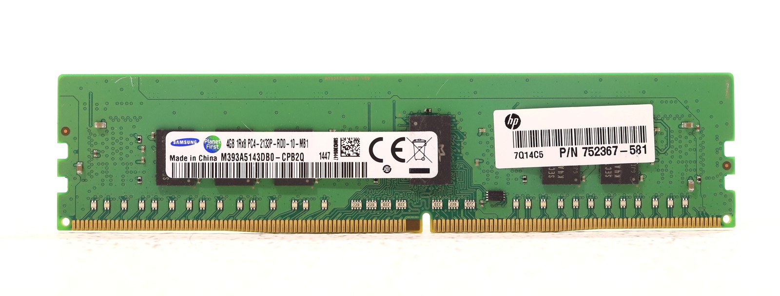 Samsung 4GB 1Rx8 PC4-2133P-RD0-10-MB1 ECC REG Server RAM P/N: M393A5143DB0-CPB2Q