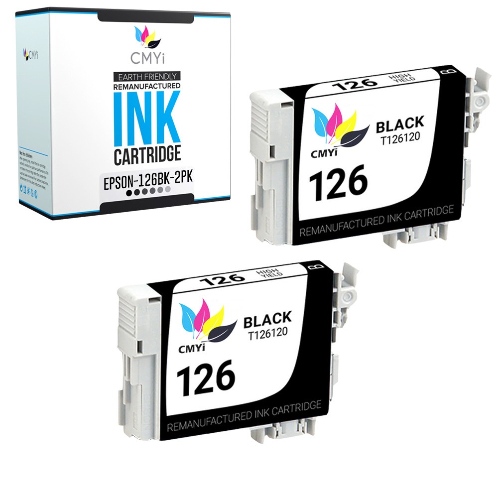 2X CMYi Replacement T126 Black Ink Cartridge for Epson Workforce 630 633 635 645