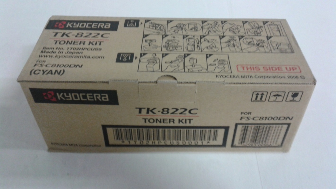 Kyocera Mita TK-822C Toner TK-822, Cyan for Kyocera Mita FS-C8100DN