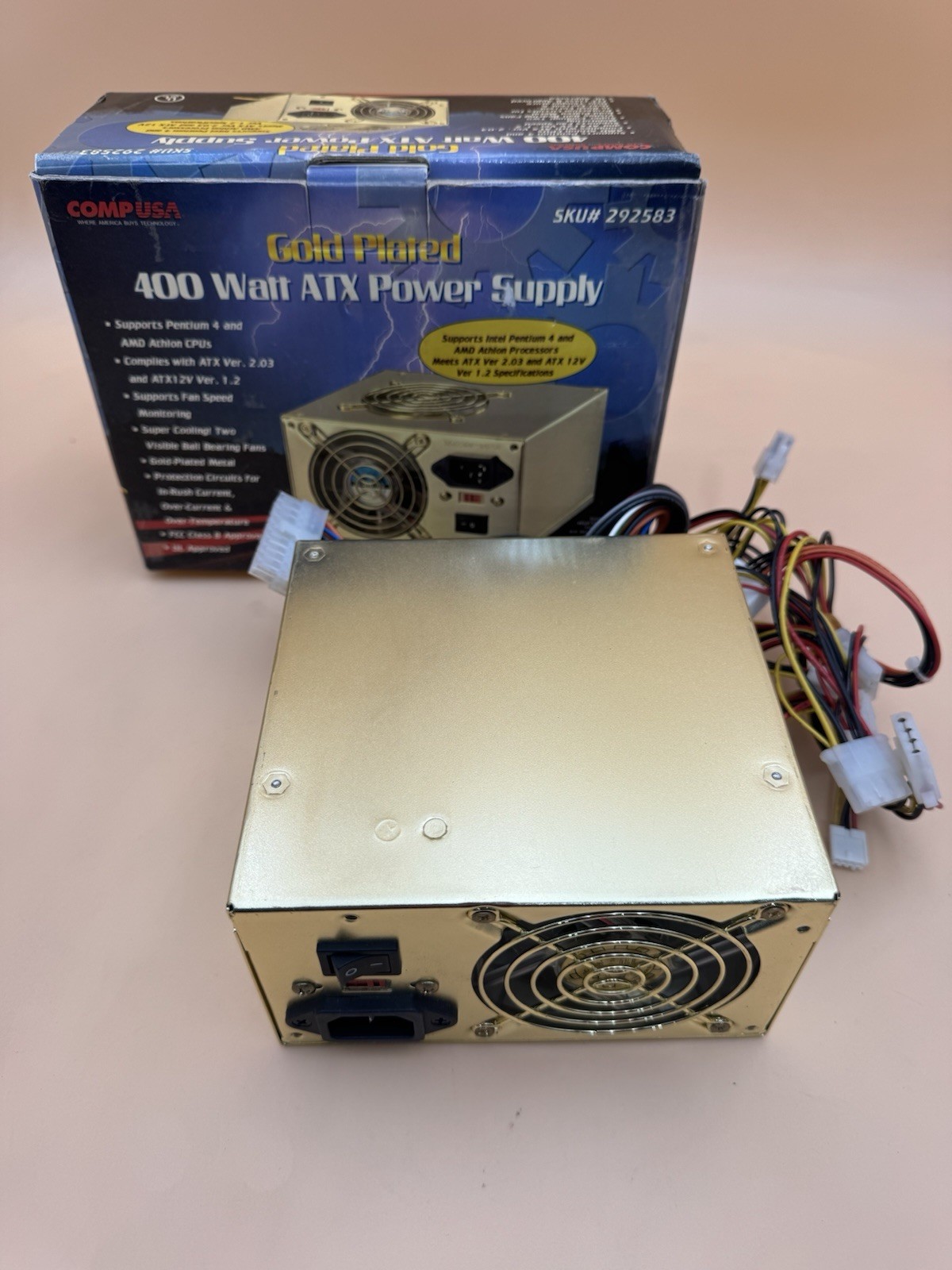 Comp USA Computer 400Watt ATX Power Supply gold Plated