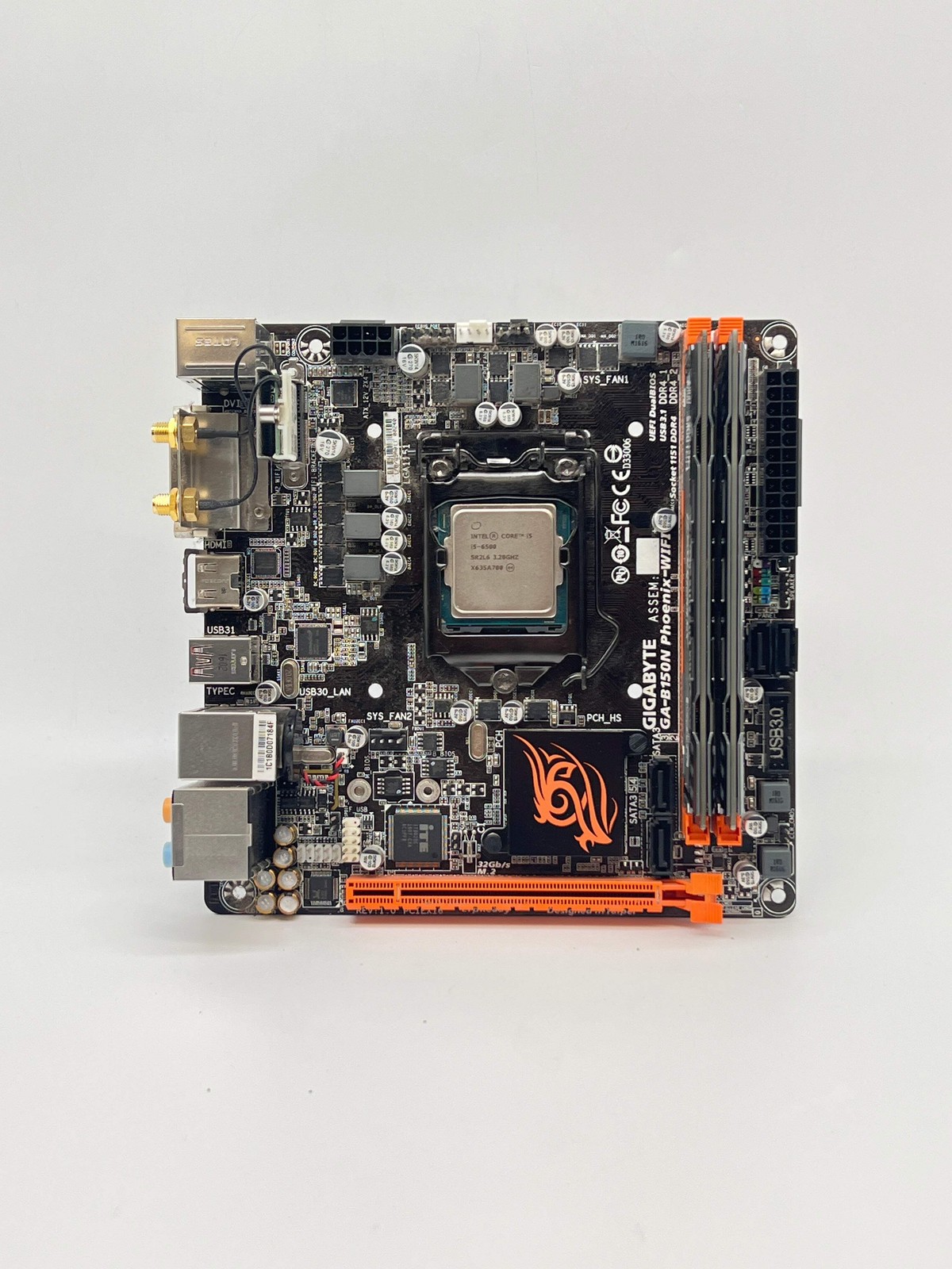 GIGABYTE GA-B150N Phoenix-WIFI Motherboard w/ Intel Core i5-6500 8GB DDR4 RAM