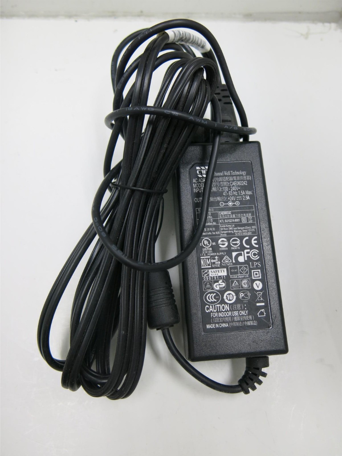 Genuine CWT CAE060242 AC Adapter 24V 2.5A 60W Power Supply for Kodak w/PC