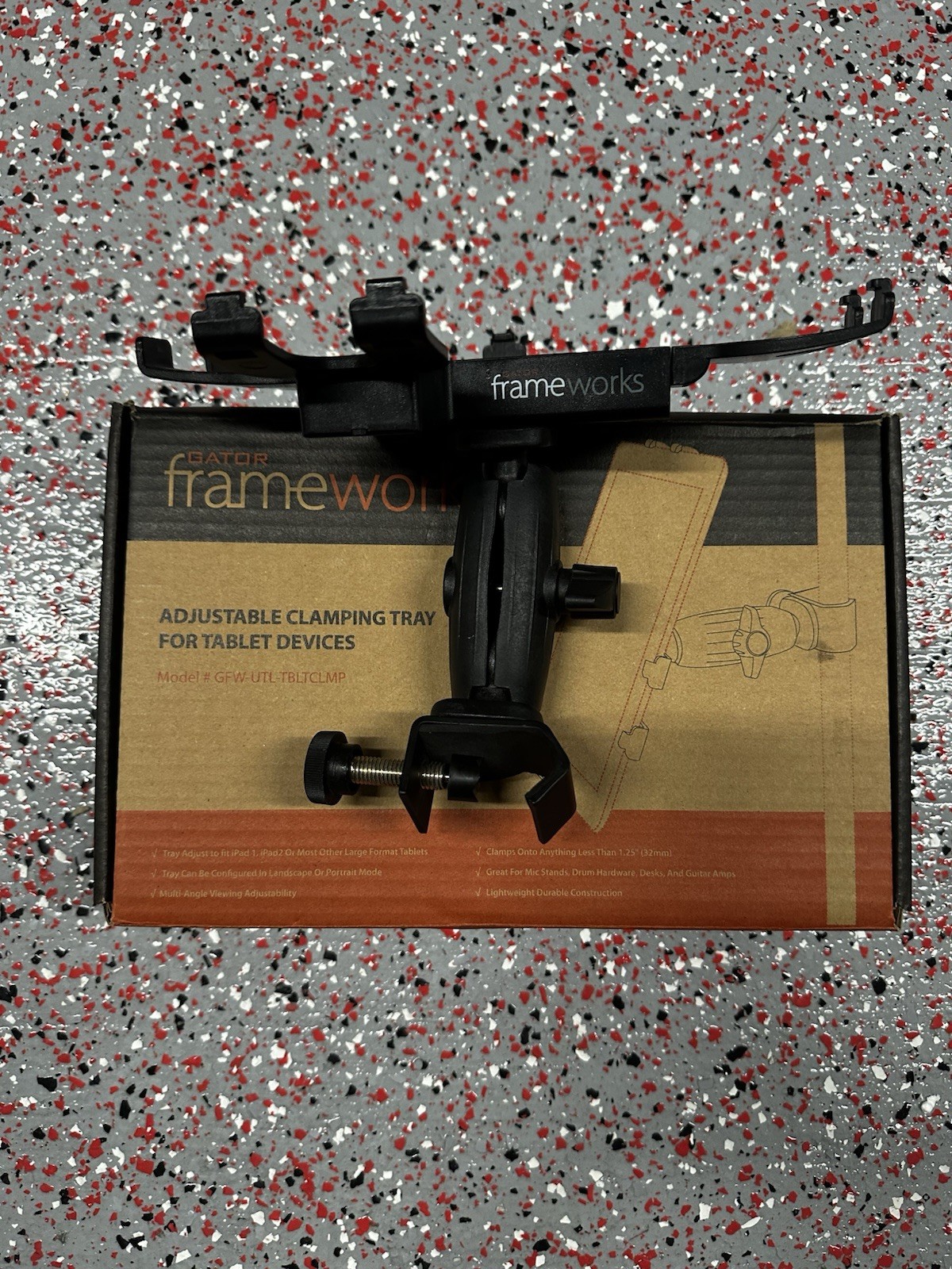 Gator Frameworks GFW-UTL-TBLTCLMP Adjustable iPad/Tablet Mount