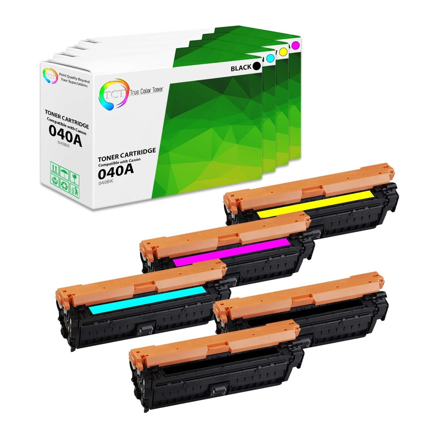 5Pk TCT 040 For Canon LBP712CDN 712CX Black Cyan Magenta Yellow Compatible Toner