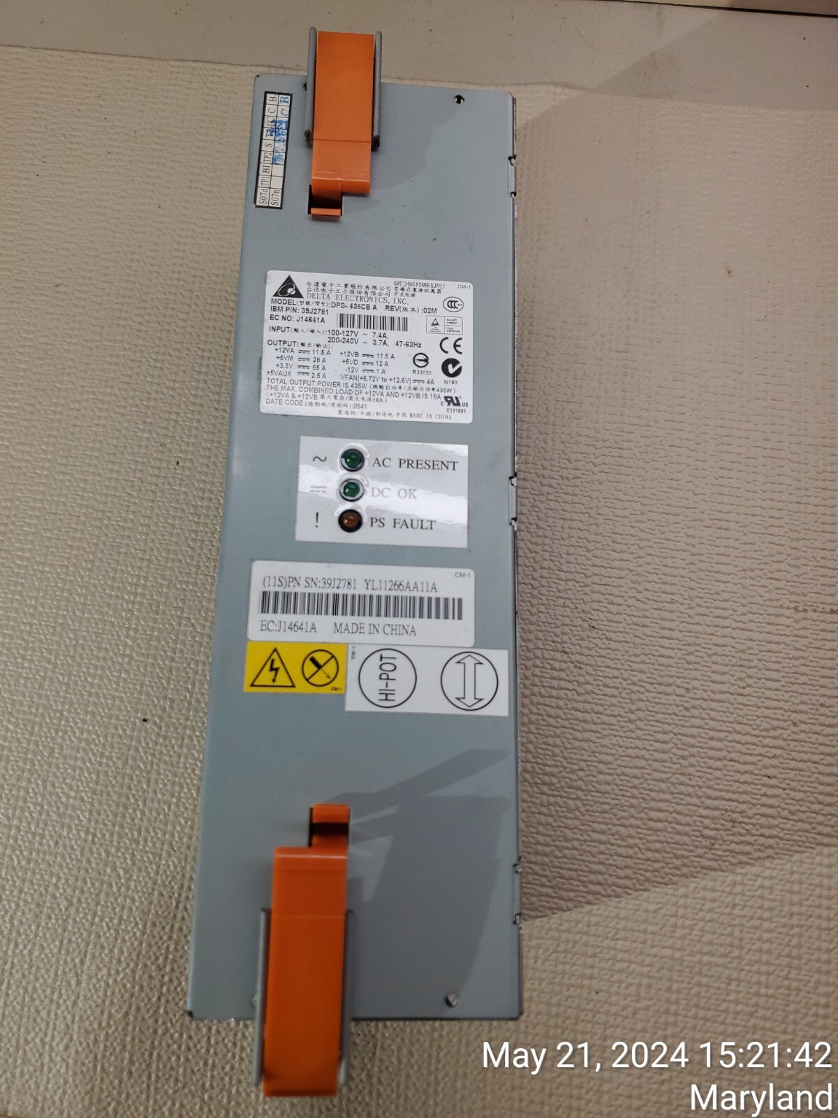 IBM 39J2781 - IBM 435W POWER SUPPLY 0595/5095