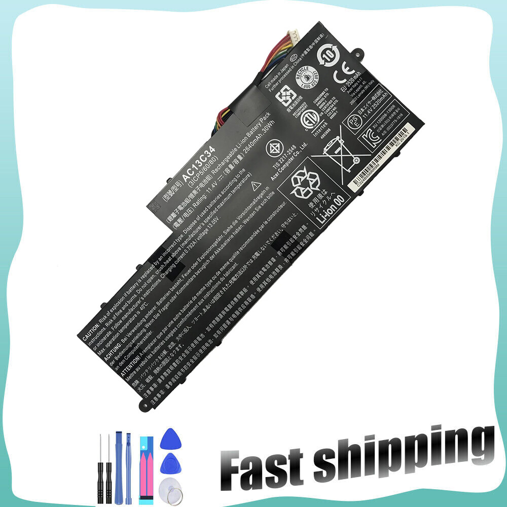  AC13C34 Battery For Acer Aspire V5-122p V5-122P-0408 V5-122P-0467 30Wh