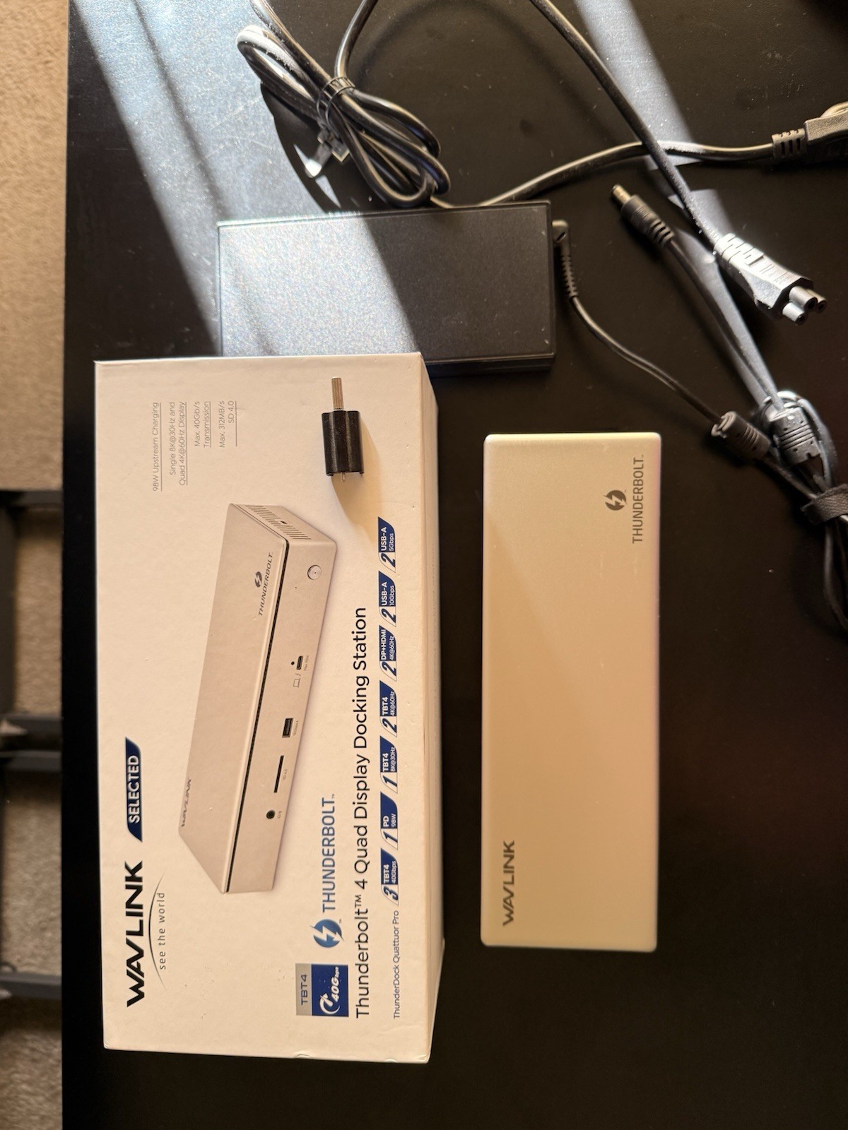 WAVLINK Thunderbolt 4 Dock: 15-in-1 98W Charging 8K@30Hz Quad 4K@60Hz for Mac/PC