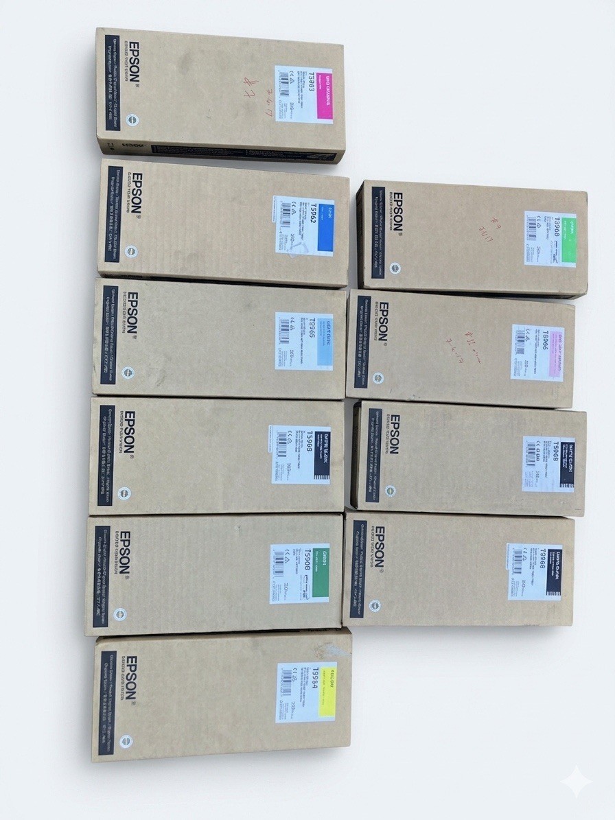 10 Genuine Epson 350ml Cartridge Set - T596B T5966 T5968 T5963 ++ (Exp. 2017)