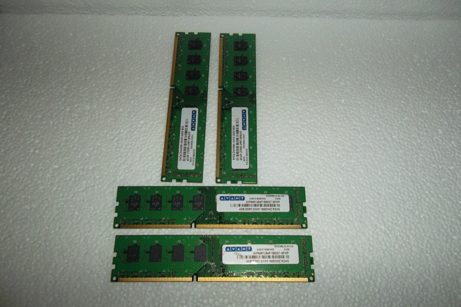16GB (4x 4GB) PC3-12800U DDR3 Desktop Memory Non-ECC 1600MHz AVF6451U64F1600G7