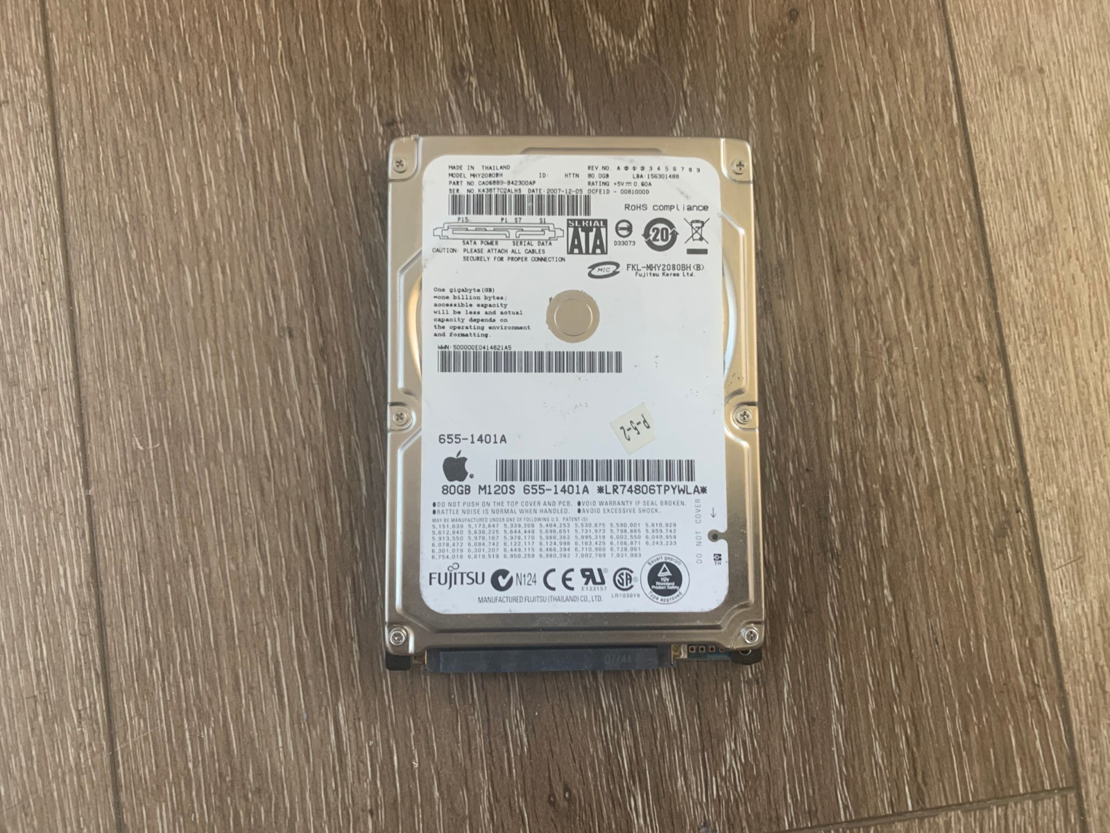 Fujitsu MHY2080BH CA06889-B42300AP 80GB 2.5" 5400RPM 8MB Serial ATA SATA HDD