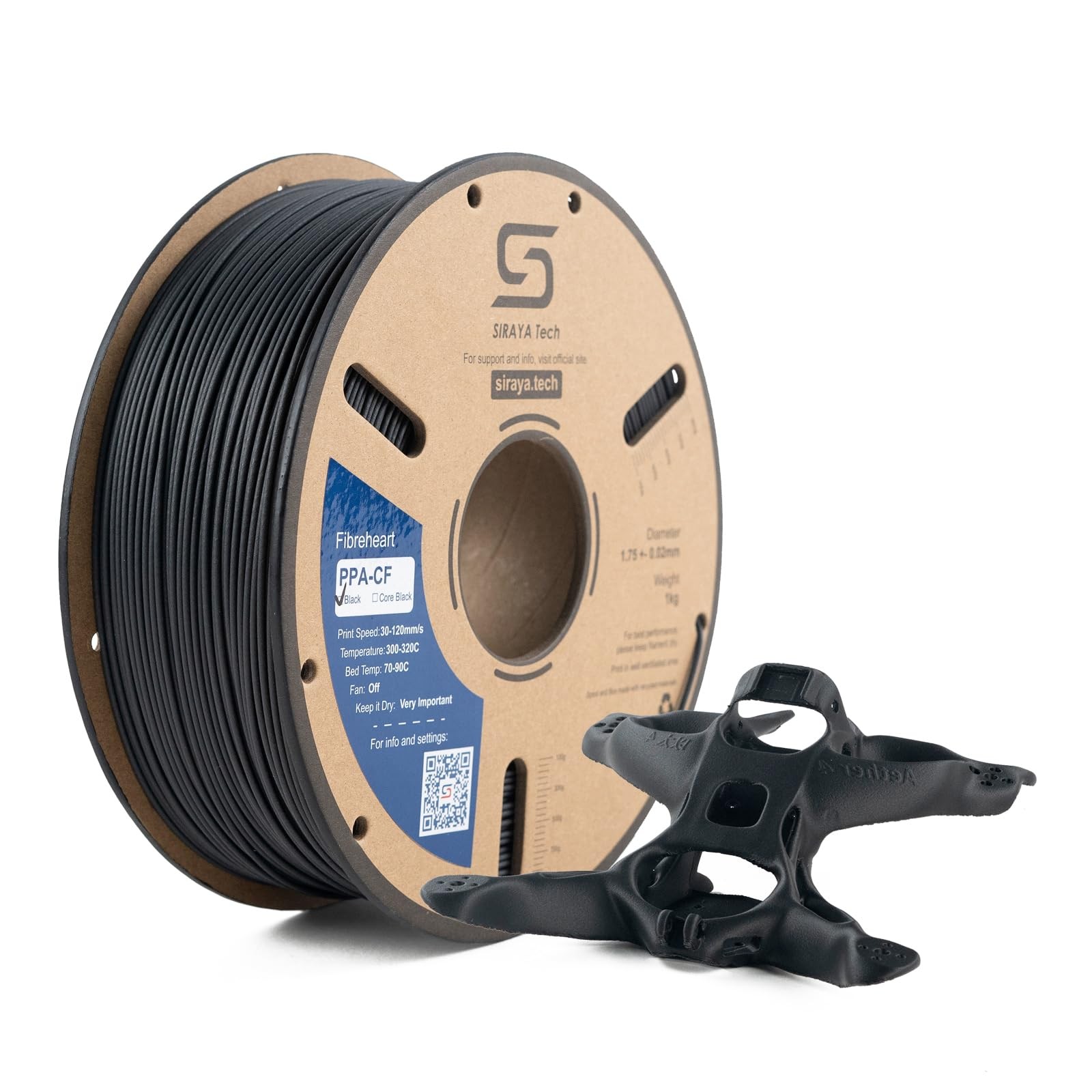 Siraya Tech Fibreheart PPACF 3D Printer Filament, HighStrength, Black 1kg