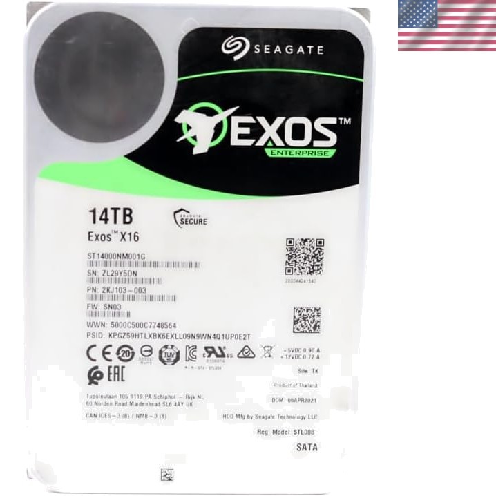 Recertified Exos X16 14TB Hard Drive, 7200 RPM SATA - Ultimate Business Storage