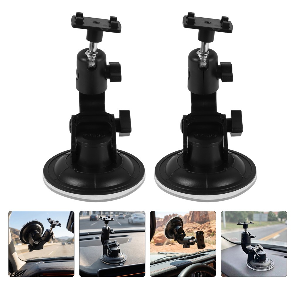2pcs Black Car Phone Holder with Suction Cup, Windshield Mount