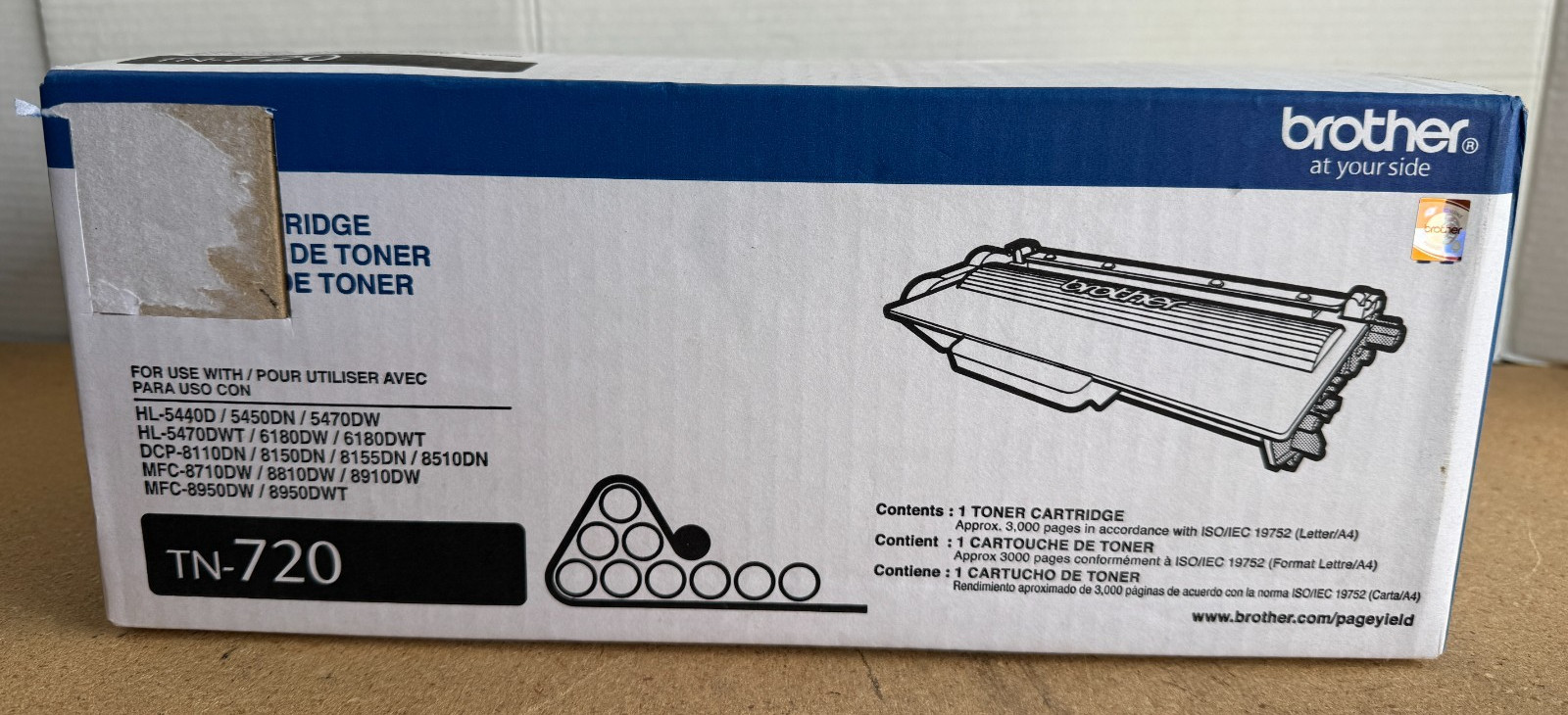 Brother TN-720 Black Toner Cartridge NEW Sealed