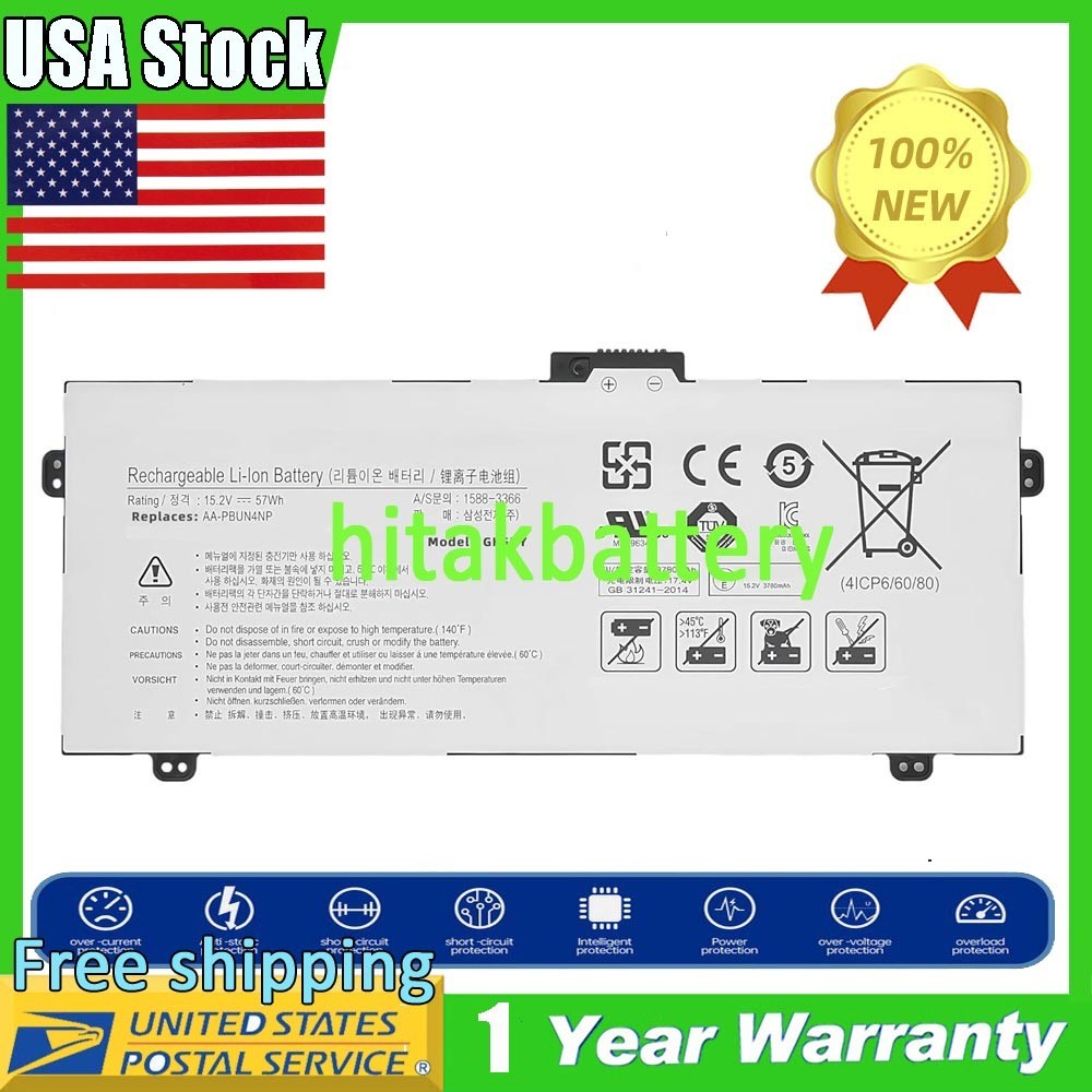 AA-PBUN4NP Battery for Samsung NP940Z5L NP940Z5L-X01US BA43-00374A 4ICP6/60/80
