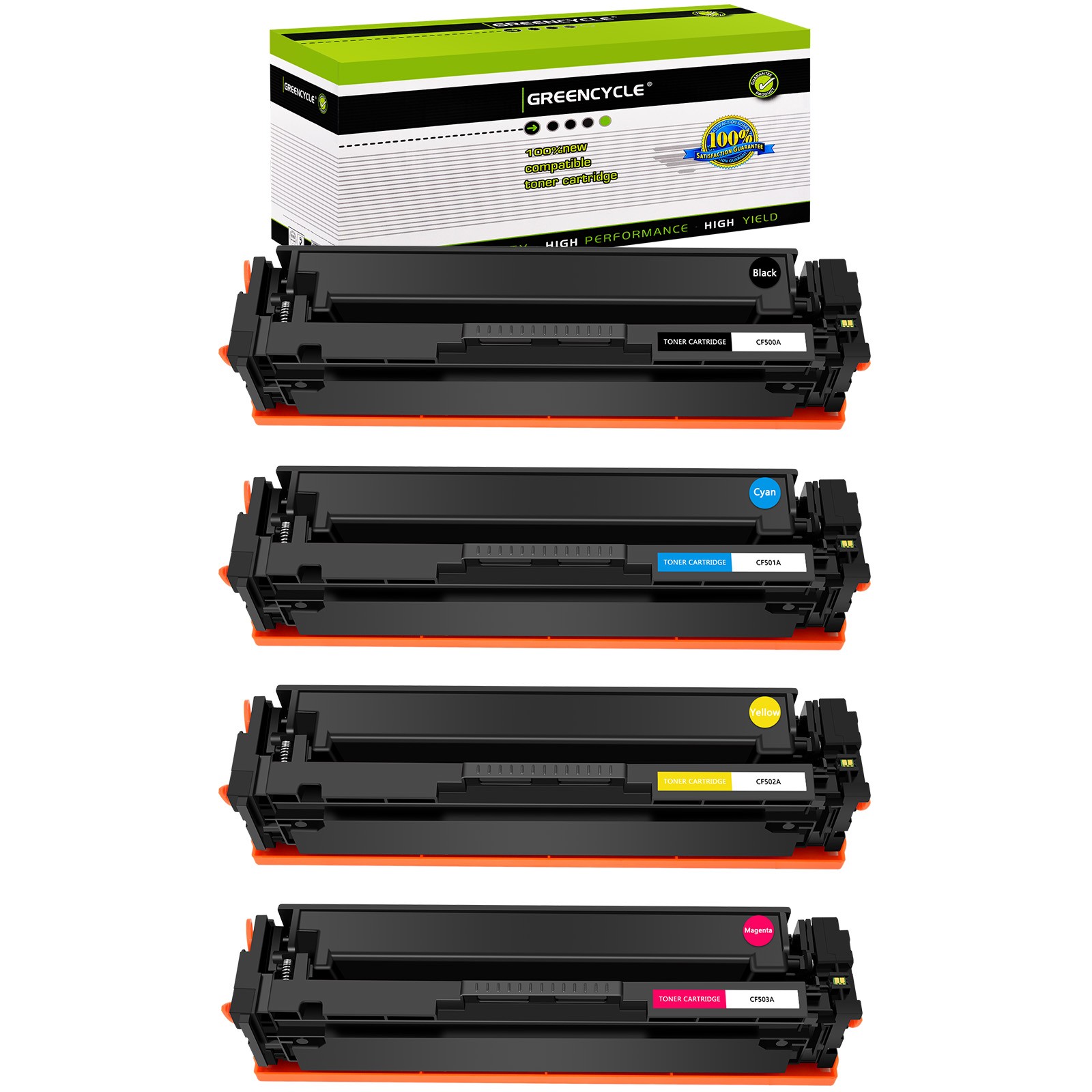 4× Toner fit for HP 202A CF500A-03A Color LaserJet Pro MFP M254dn M254nw M281fdn