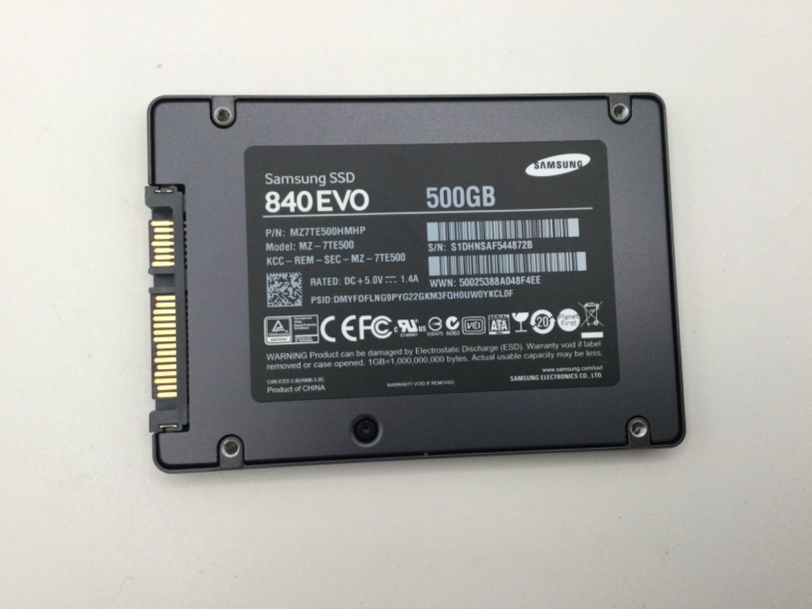 Samsung SSD 840 EVO 500GB MZ-7TE500 SATA III 2.5" Internal Solid State Drive