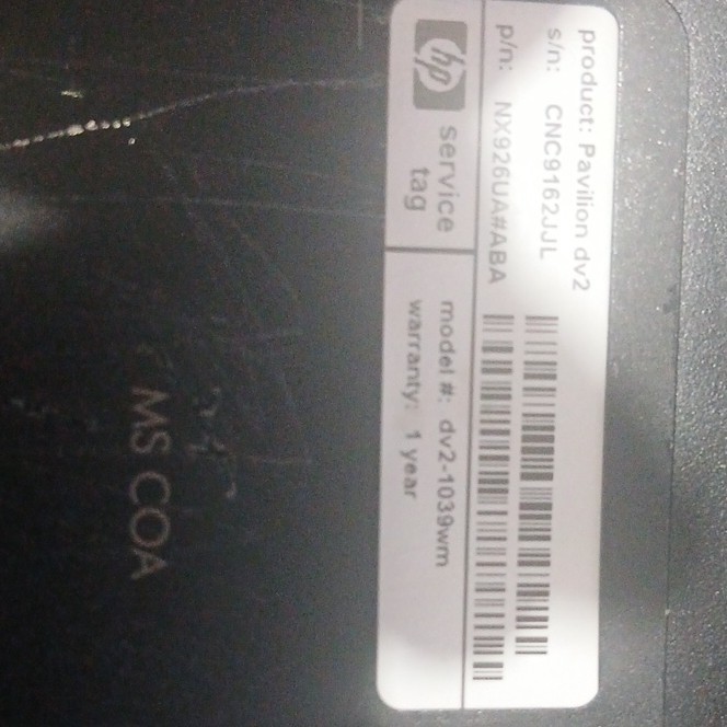 hp pavilion dv2-1024ca (read description)